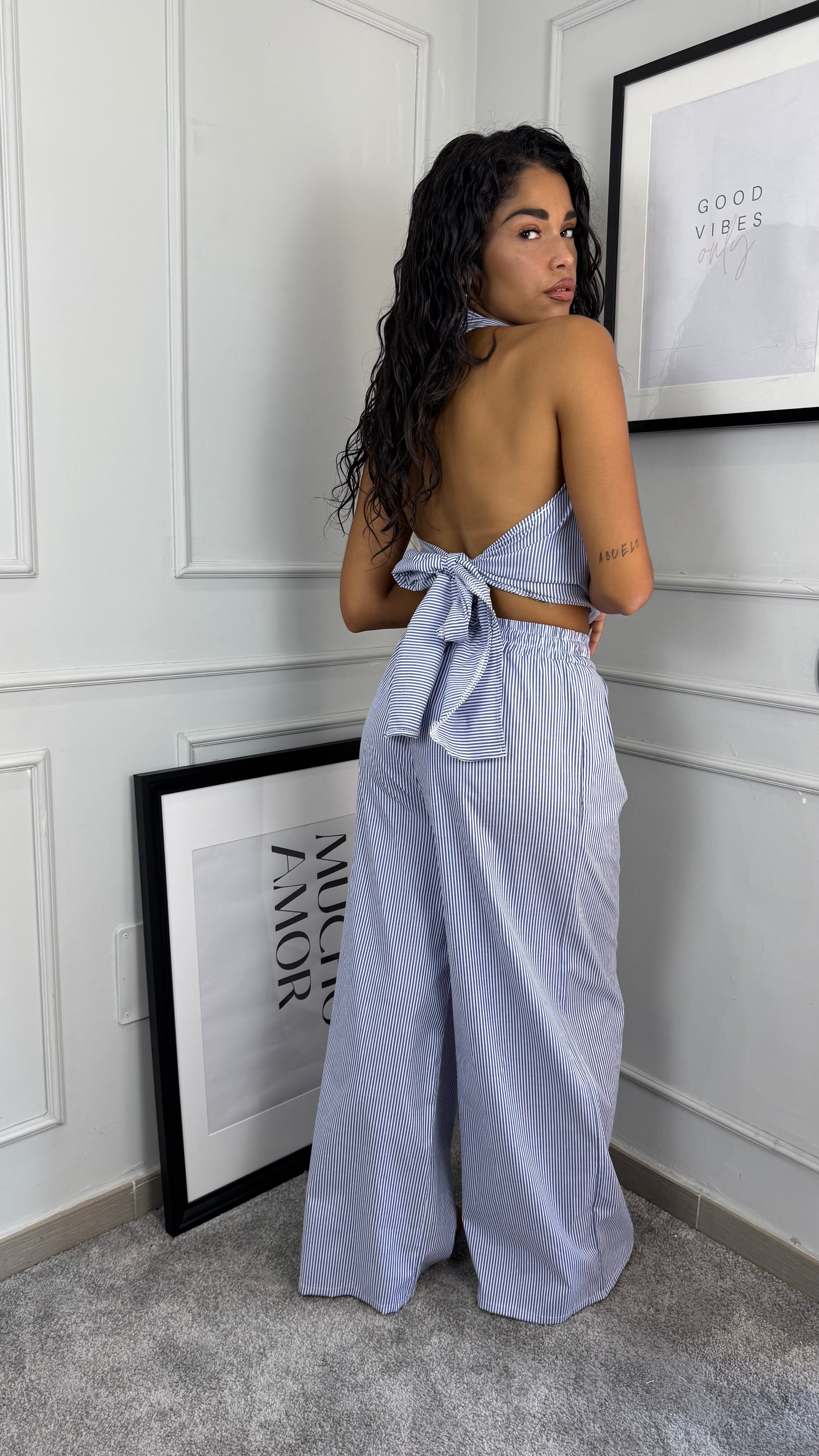 Coordinato a righe blue