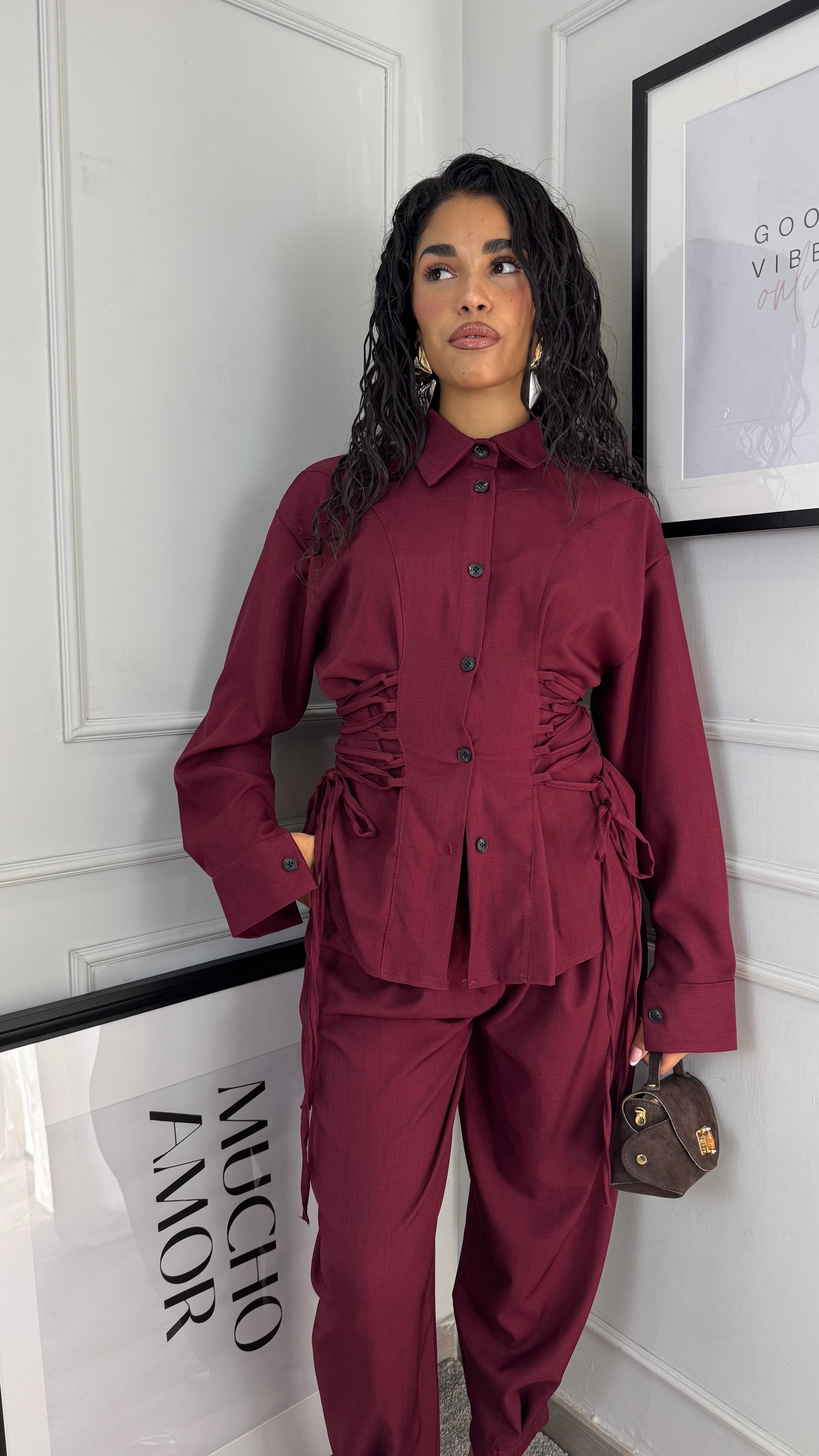 Coordinato stringhe bordeaux