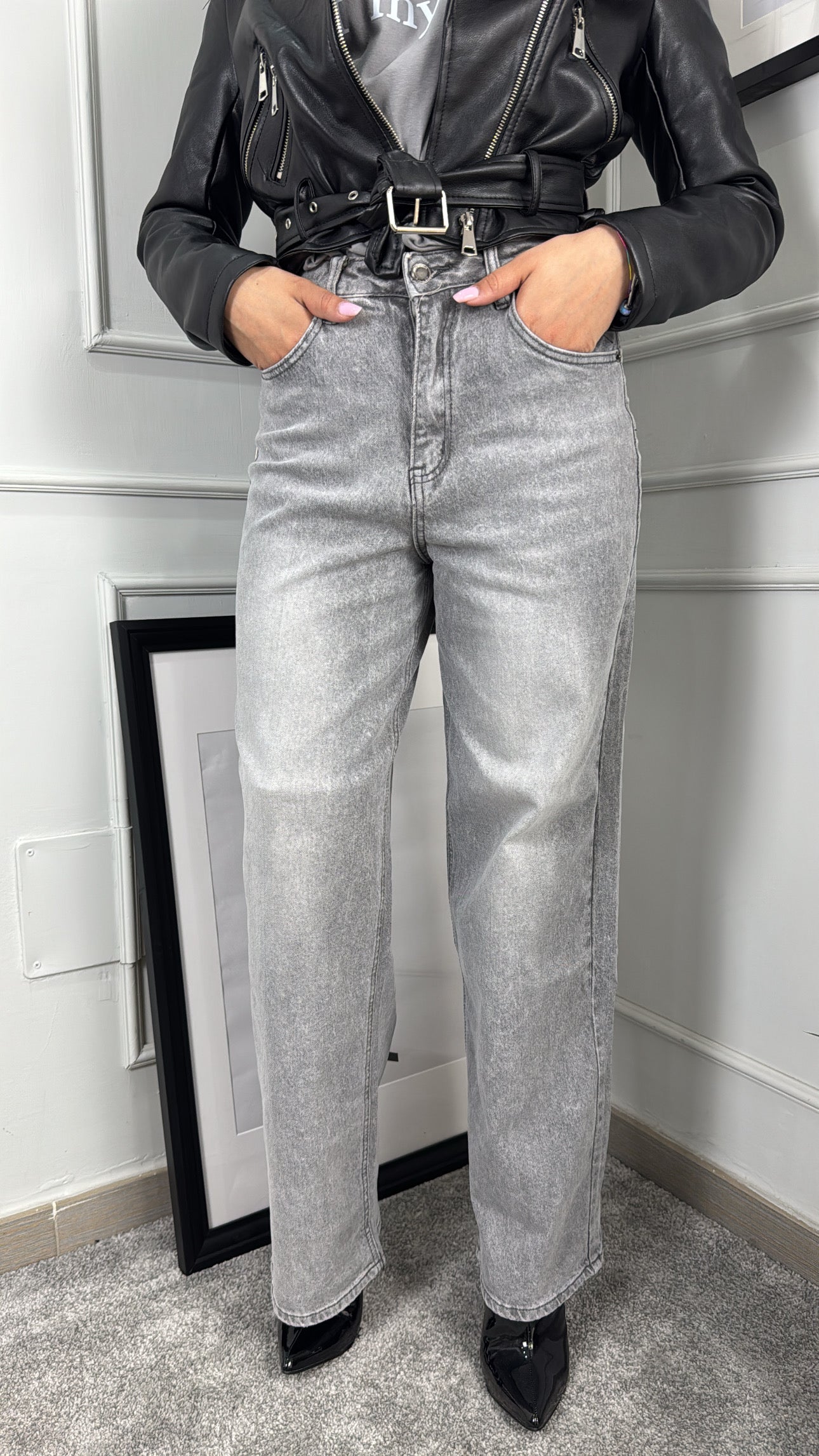 Jeans slavato grigio - Gieltotalook