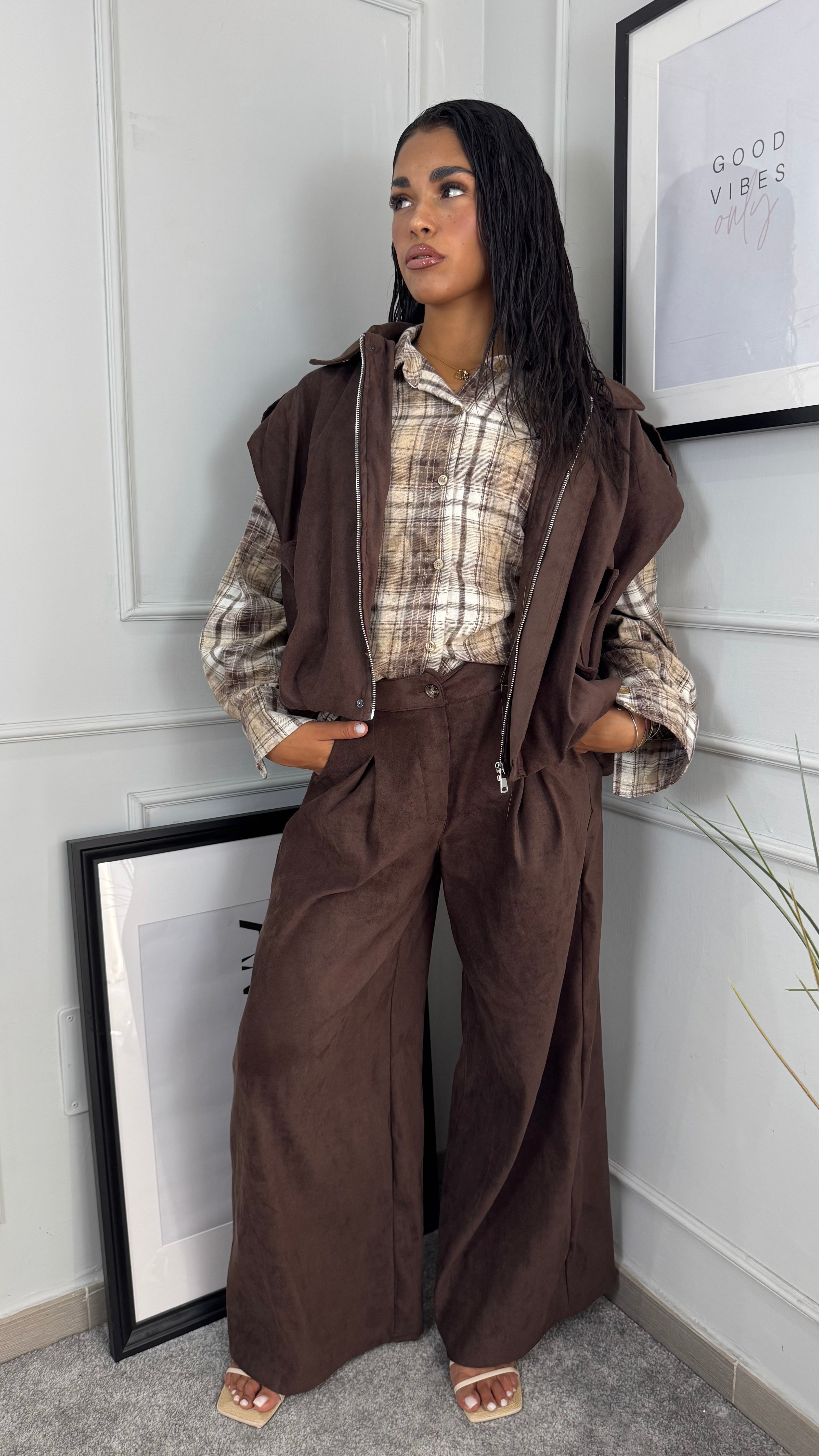 Smanicato scamosciato brown
