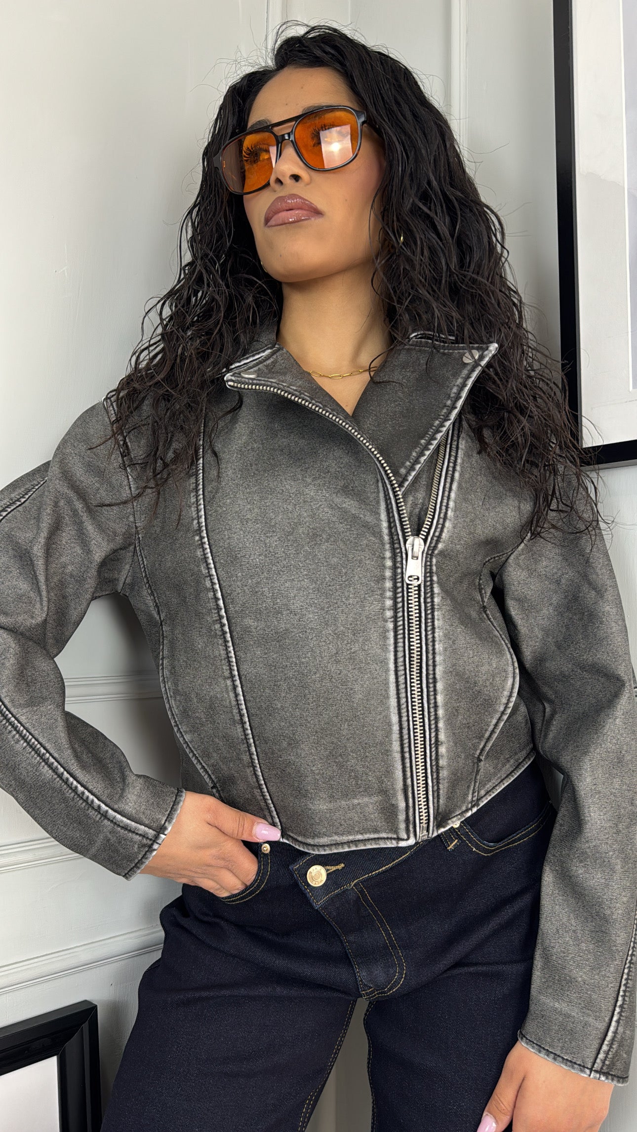 Chiodo ecopelle Grey - Gieltotalook