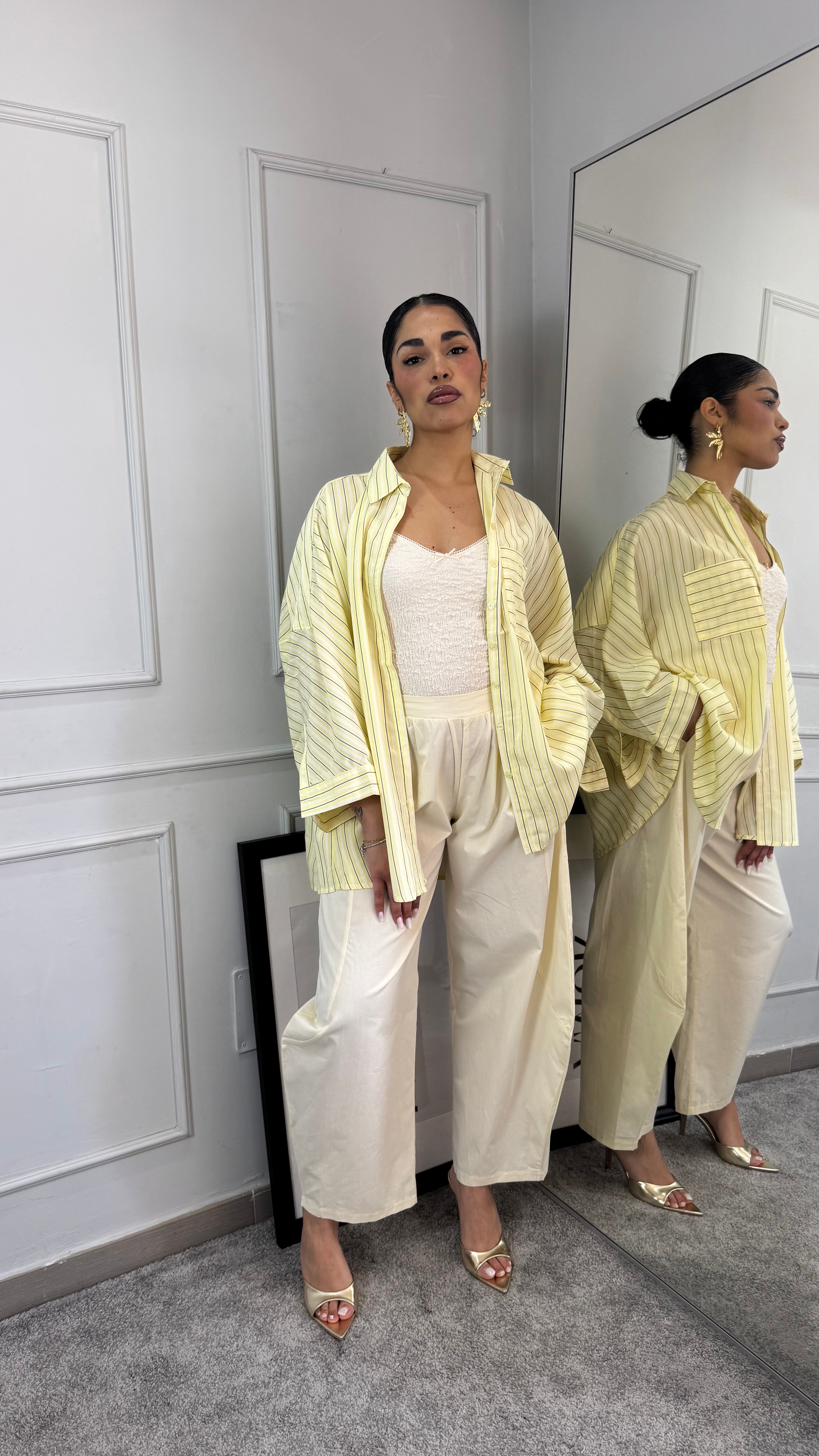 Pantaloni ballon in cotone (panna)