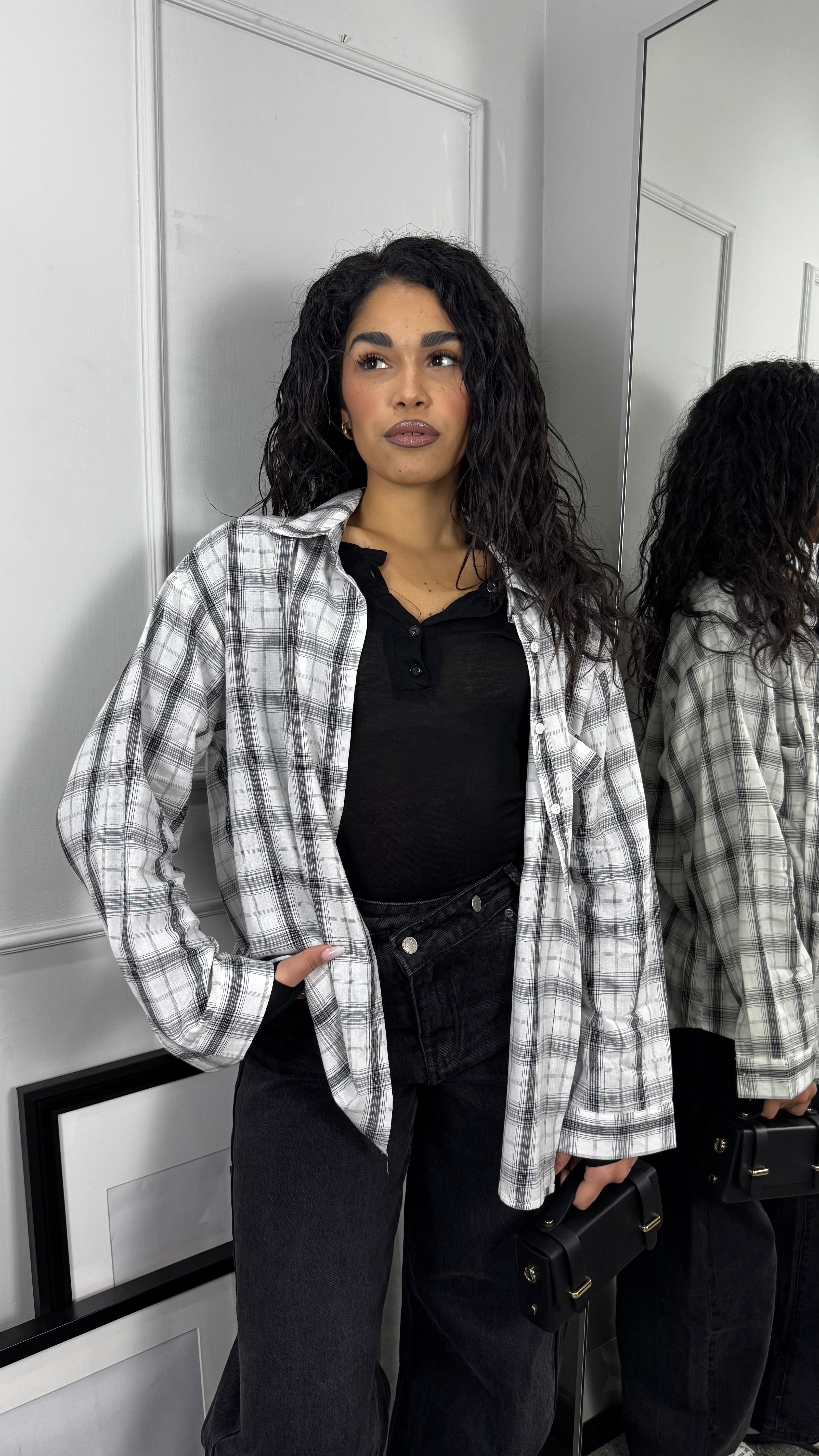 Camicia quadri white