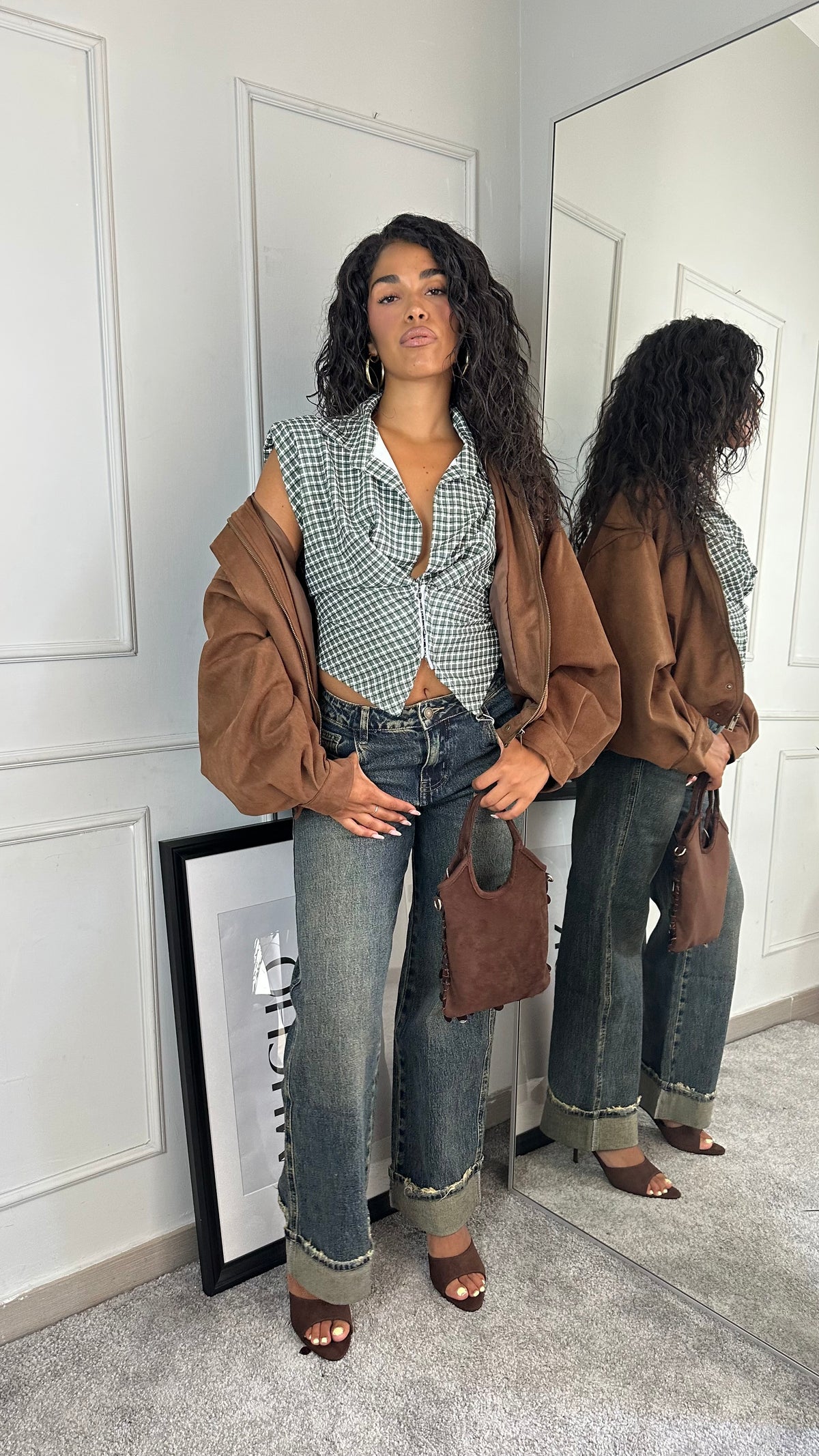 Jeans sabbiato con piegone