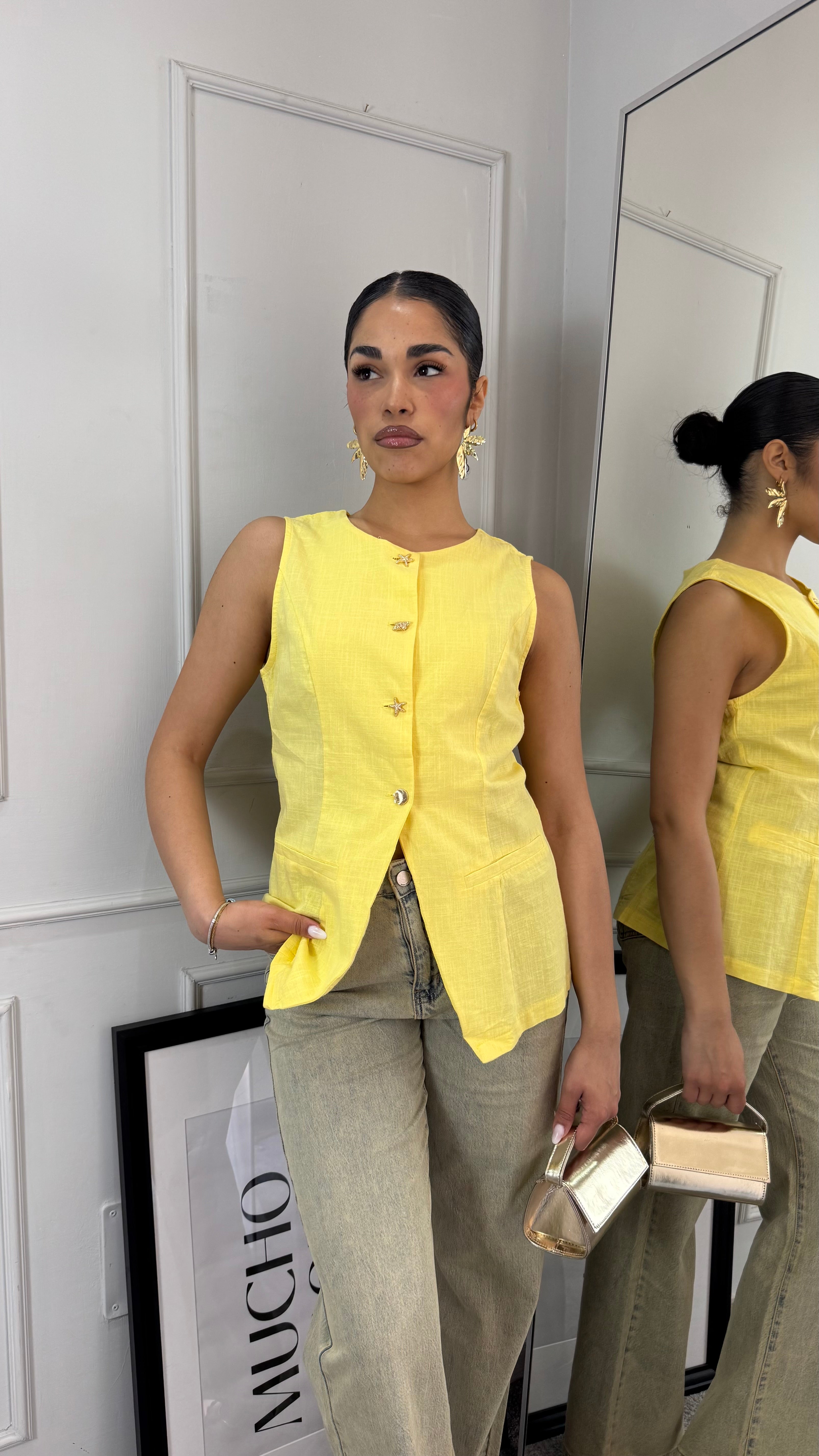 Gilet in lino sea - Gieltotalook