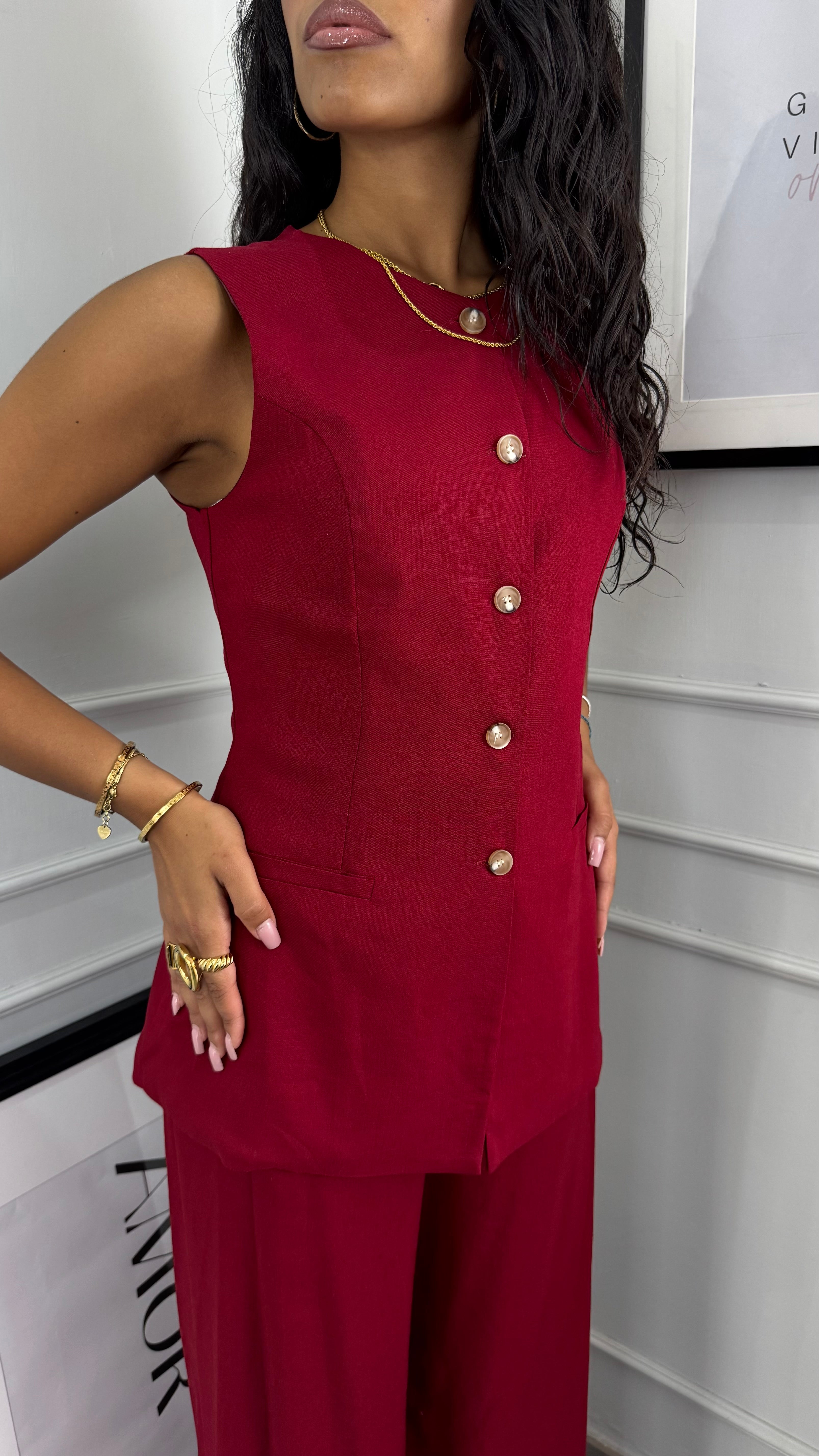 Tailleur misto lino Vale