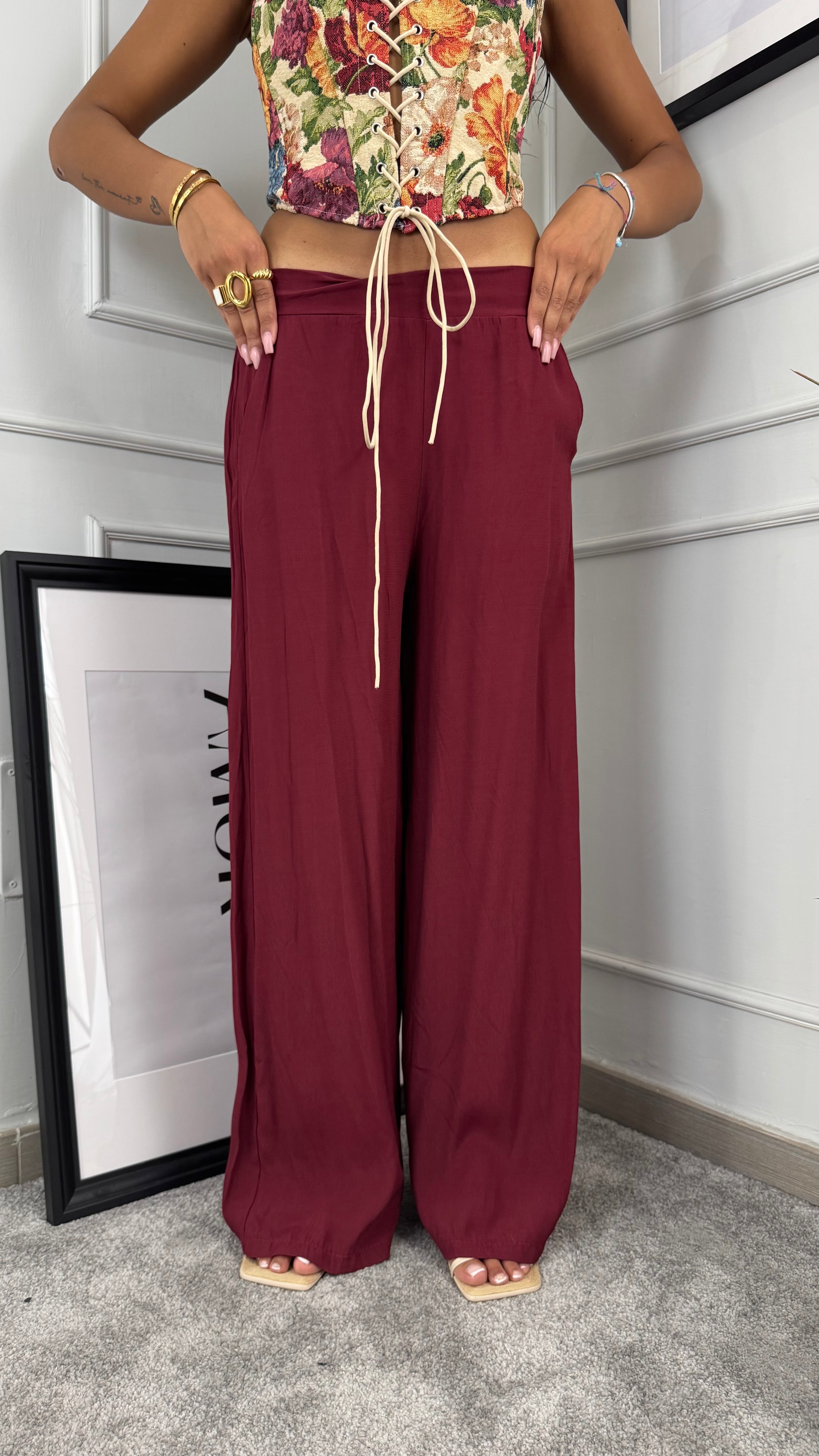 Pantaloni harmony bordeaux - Gieltotalook