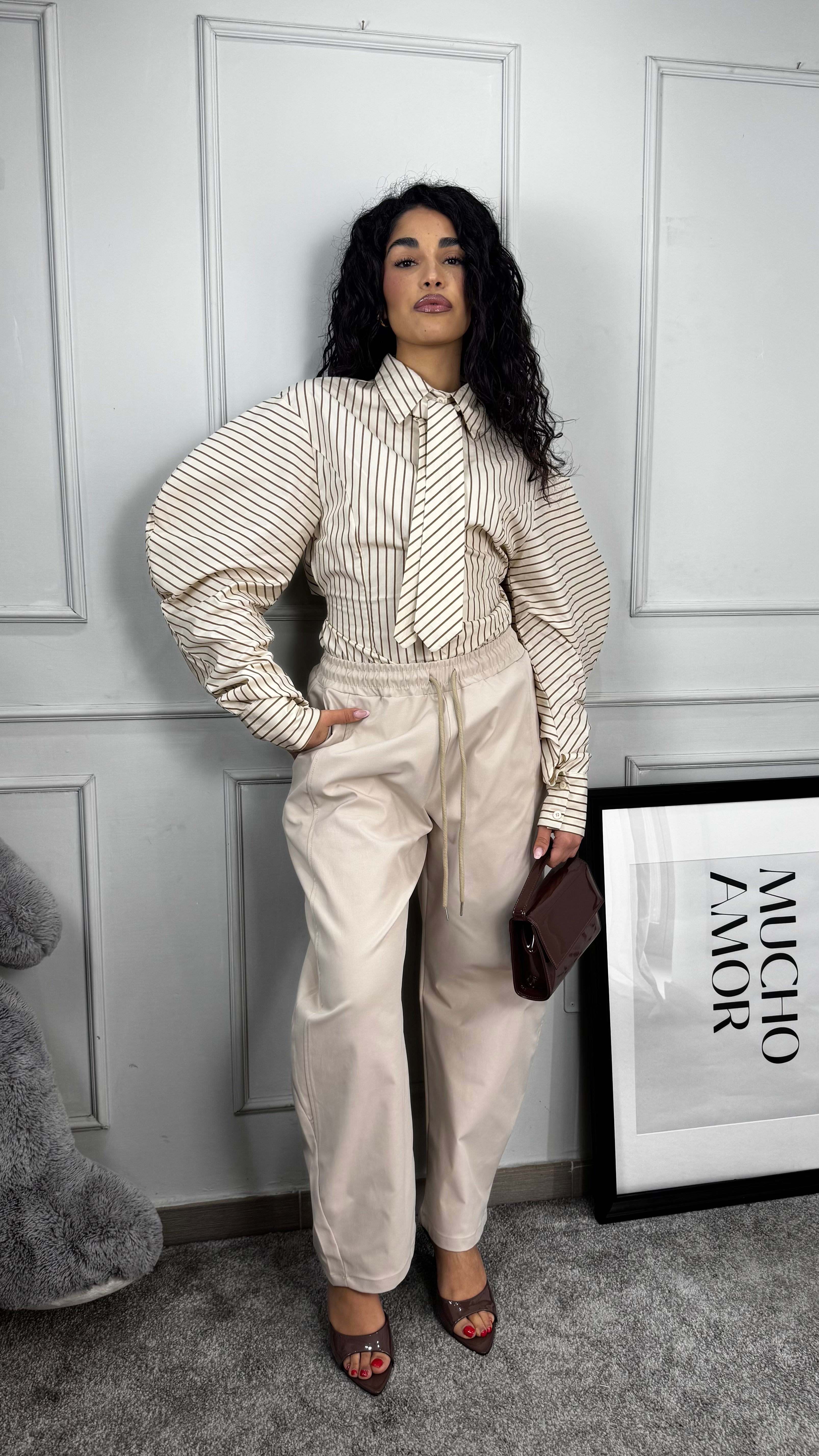 Camicia righe con cravatta - Gieltotalook