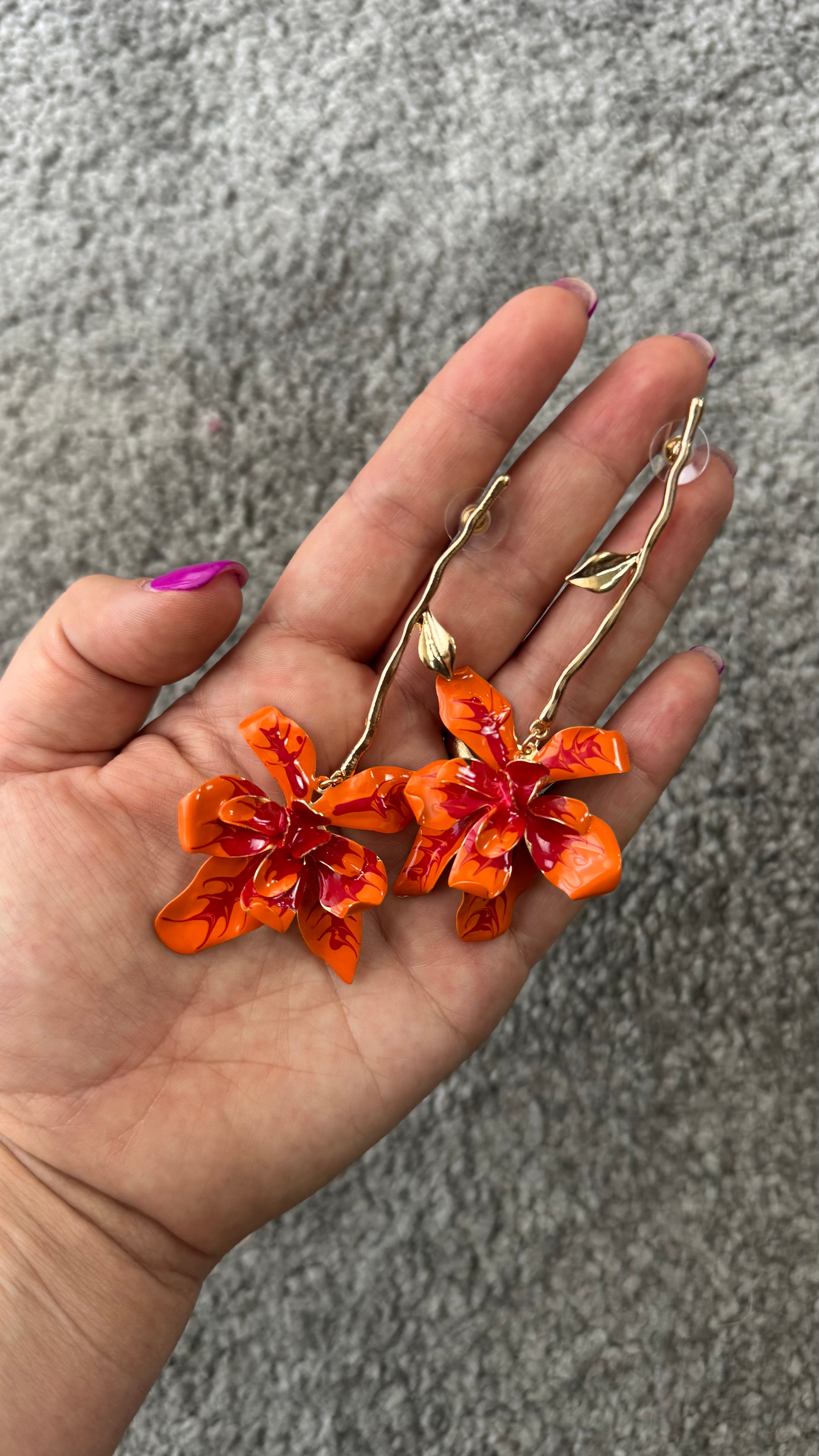 Orecchini flower arancio