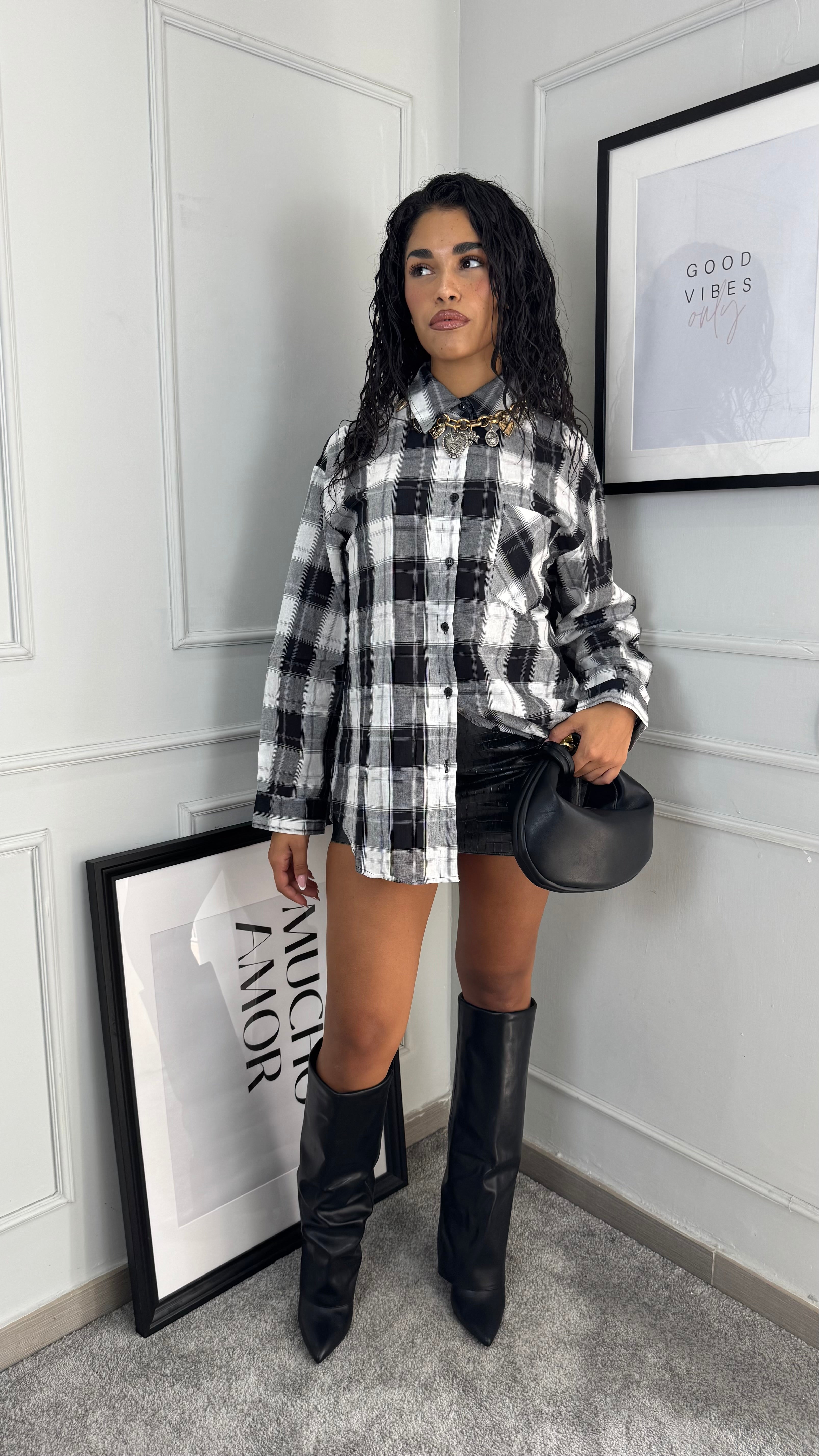 Camicia a quadri Black