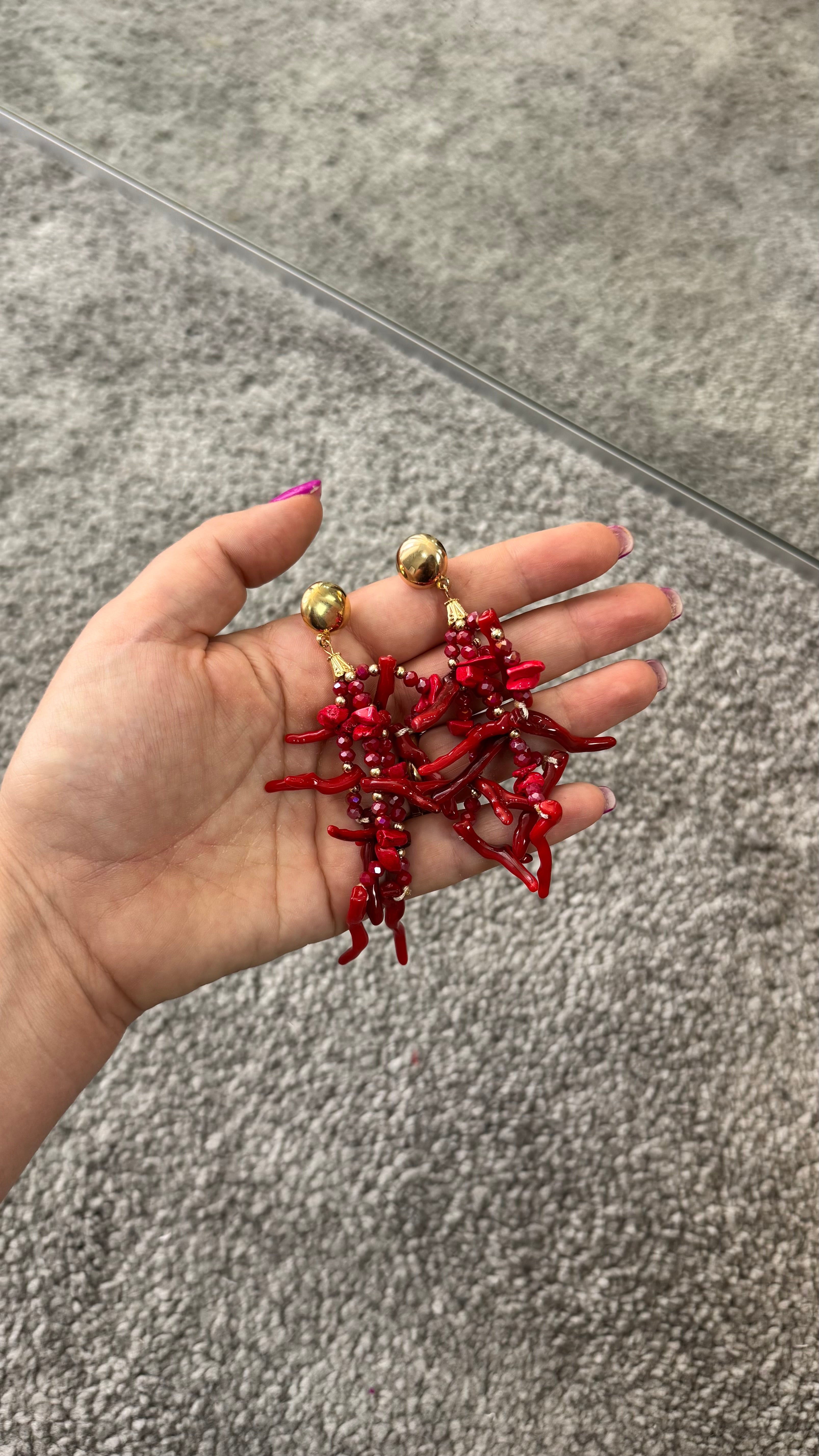 Orecchini corallo rosso