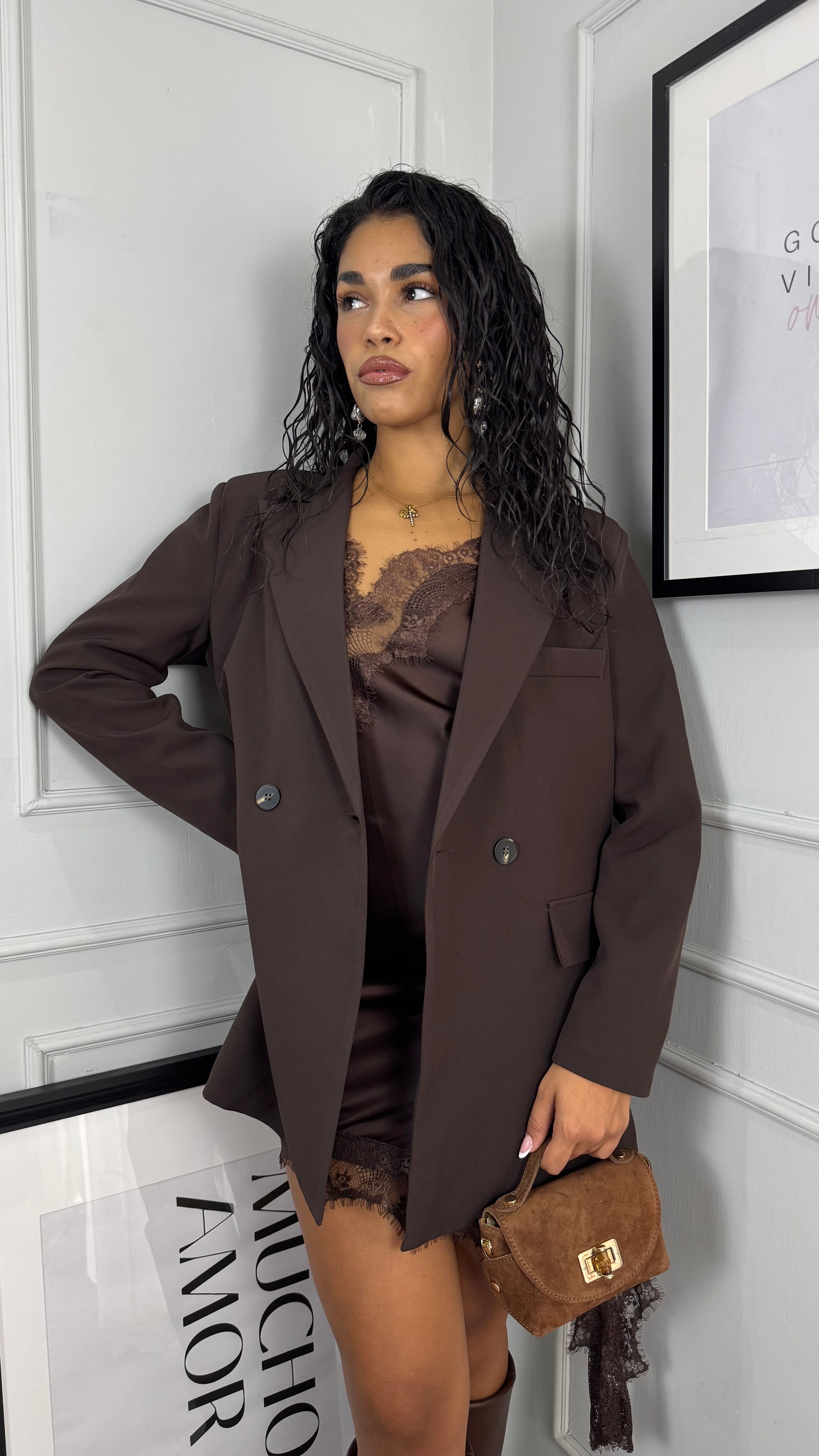 Giacca doppiopetto brown