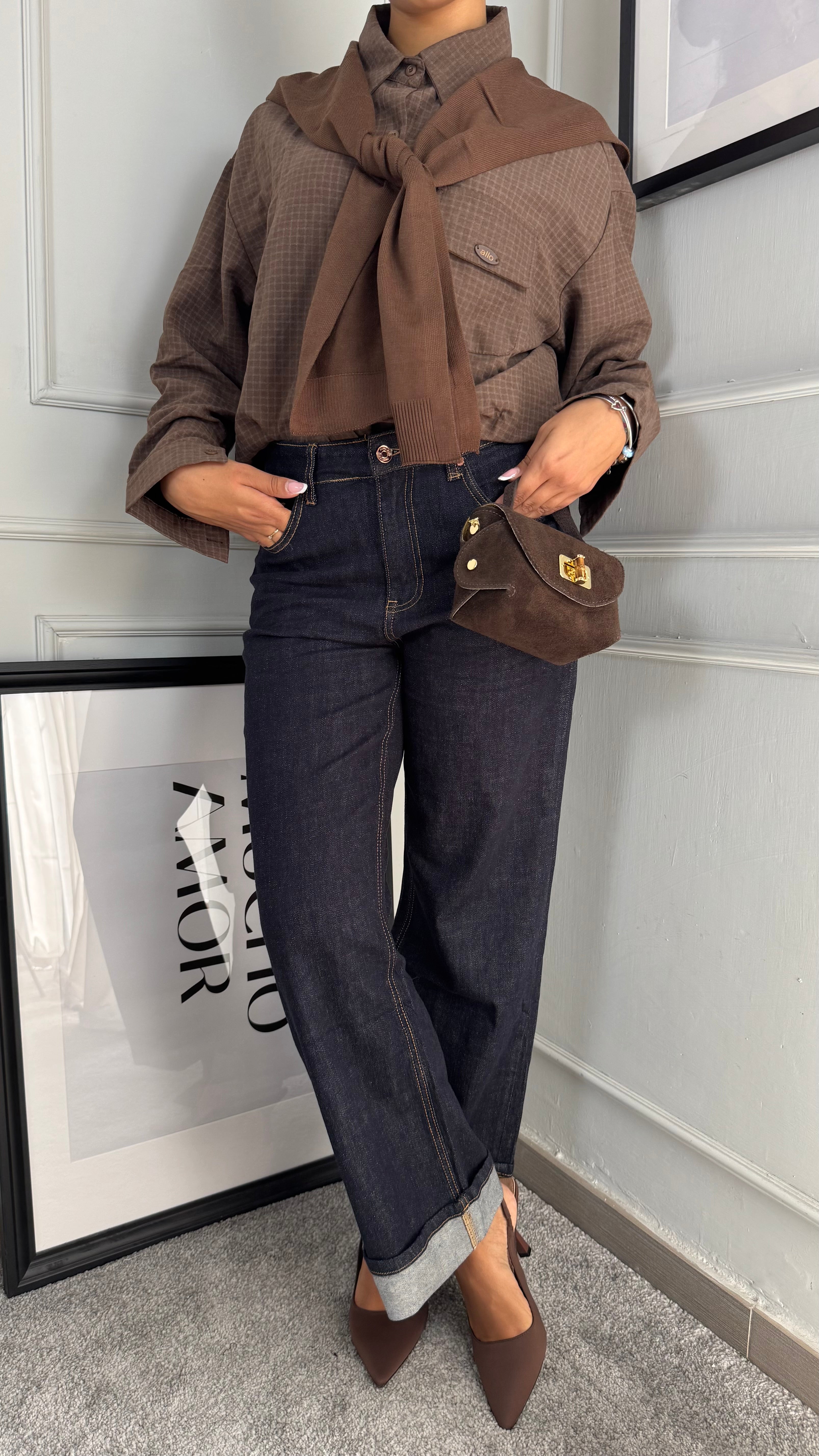 Jeans comfy con piegone