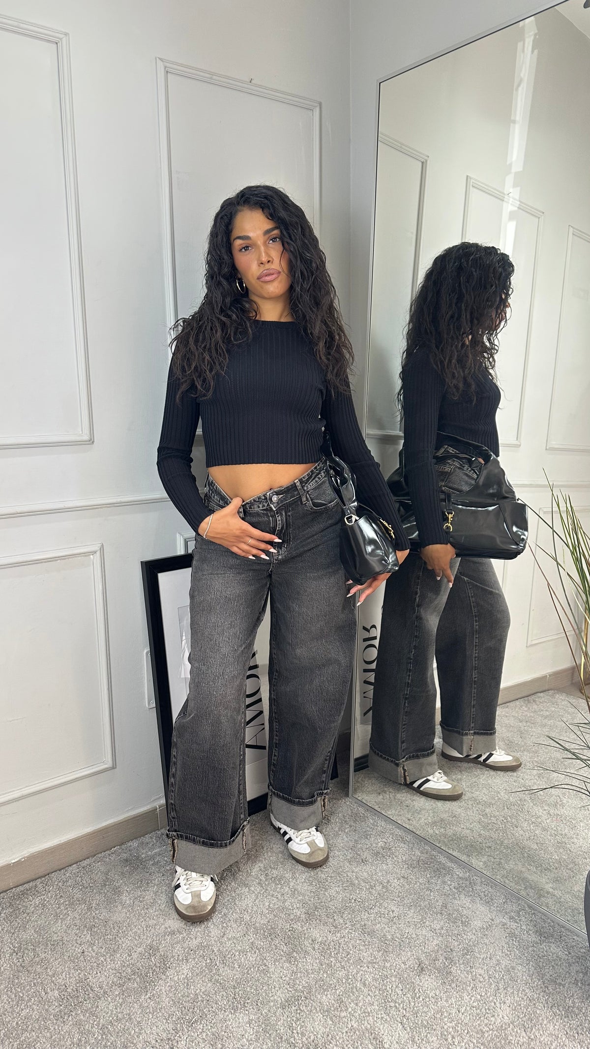 Jeans baggy folded