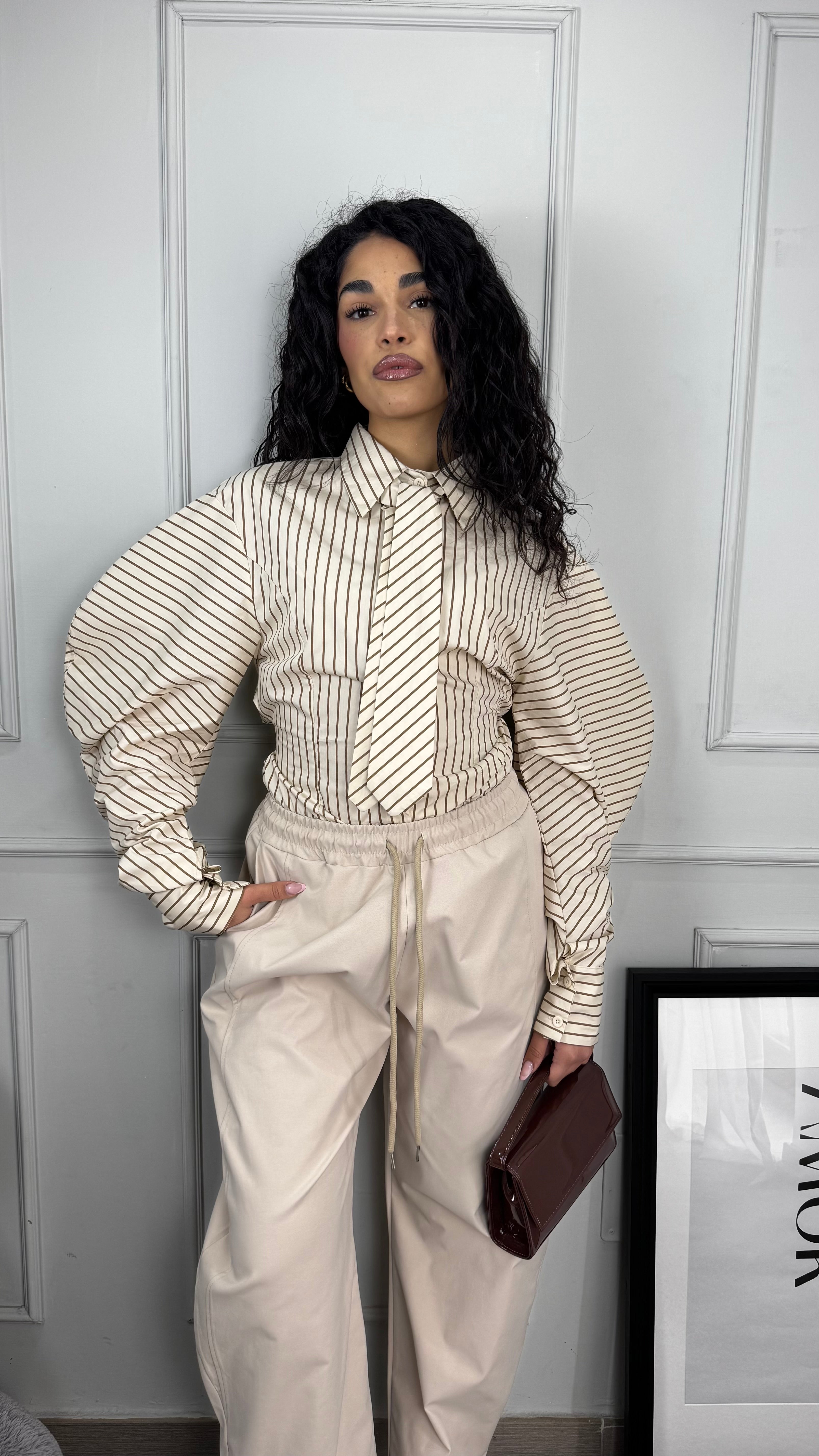 Camicia righe con cravatta - Gieltotalook