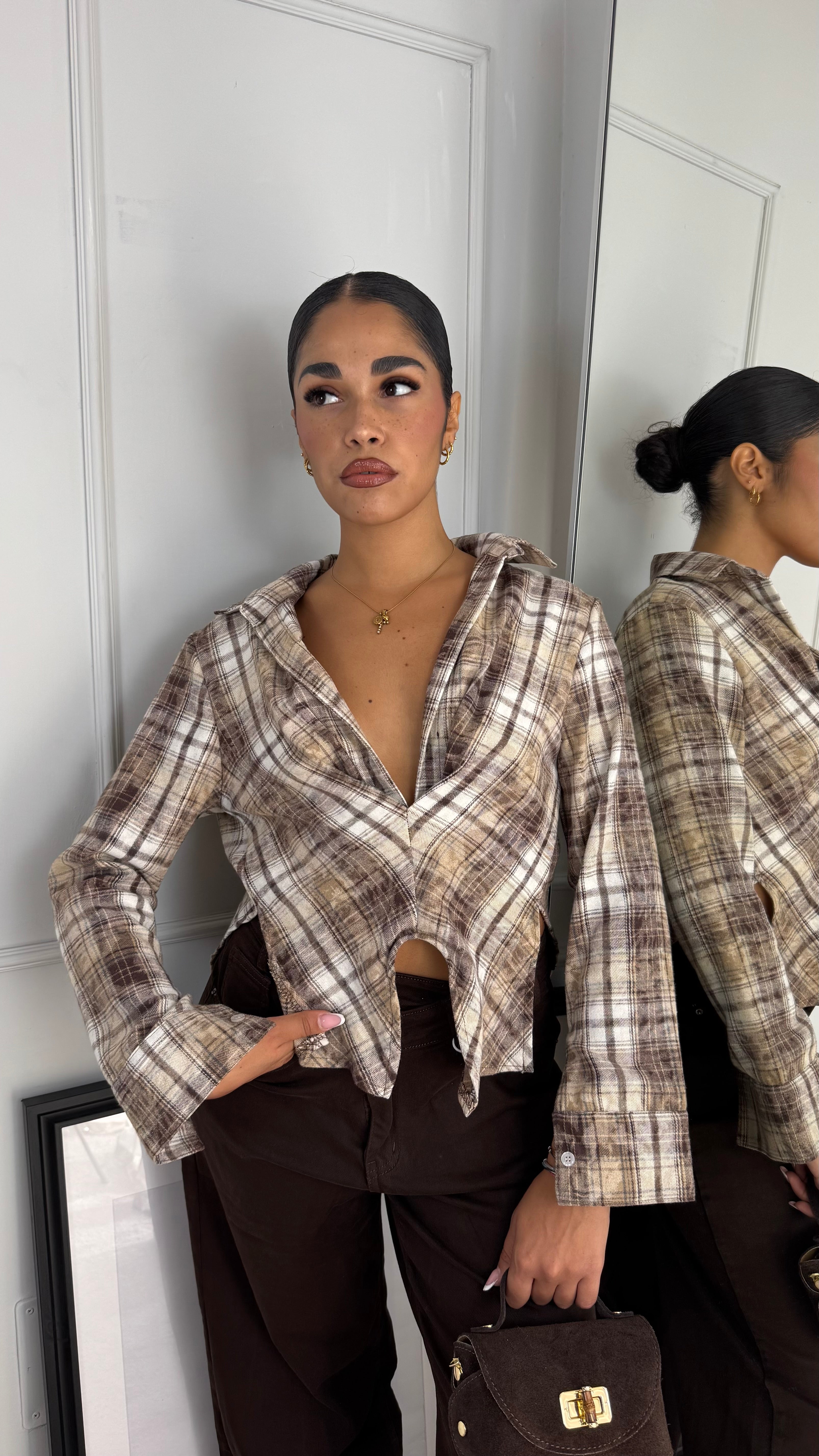 Camicia asimmetrica crop