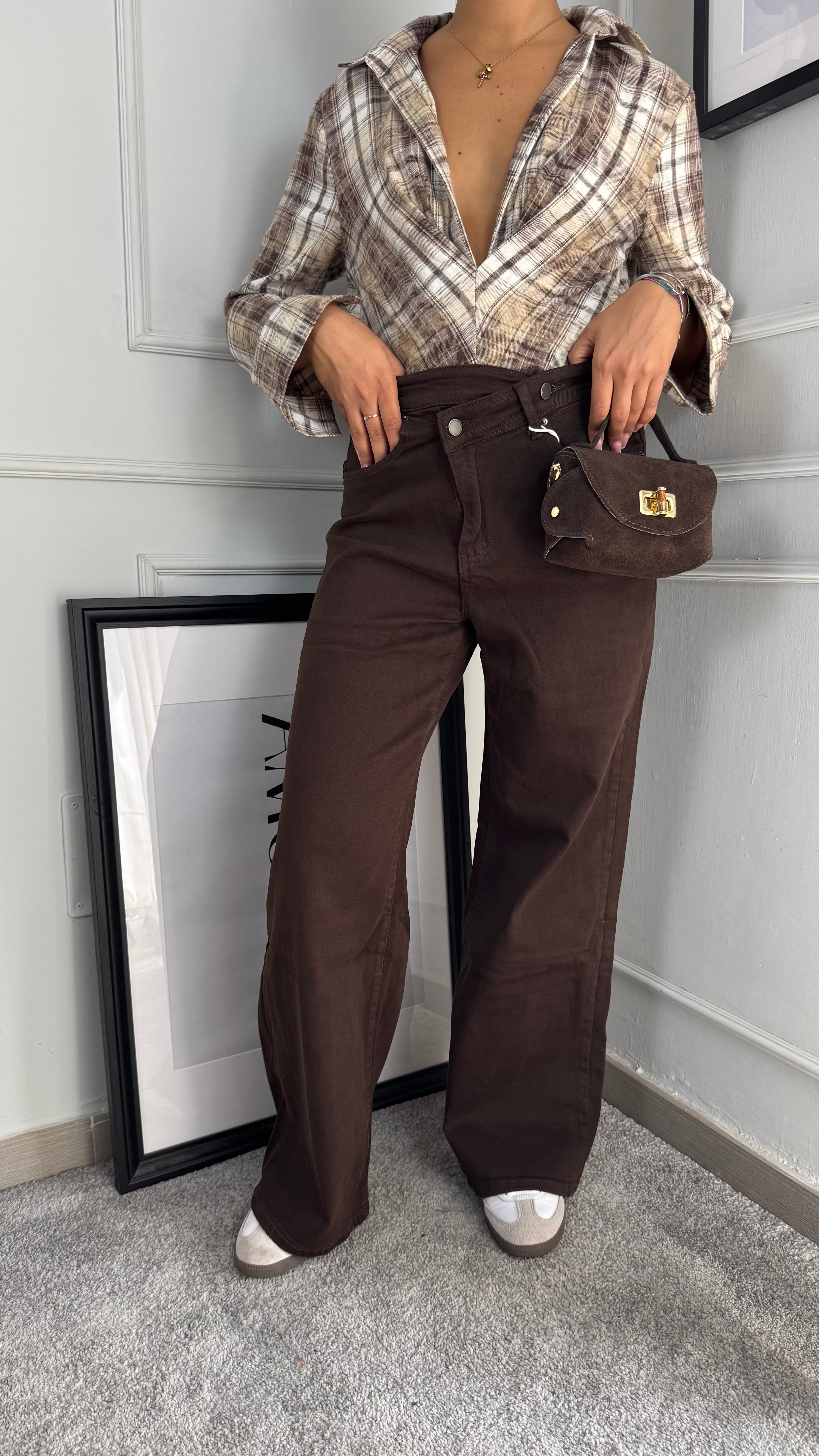 Jeans doppio bottone brown