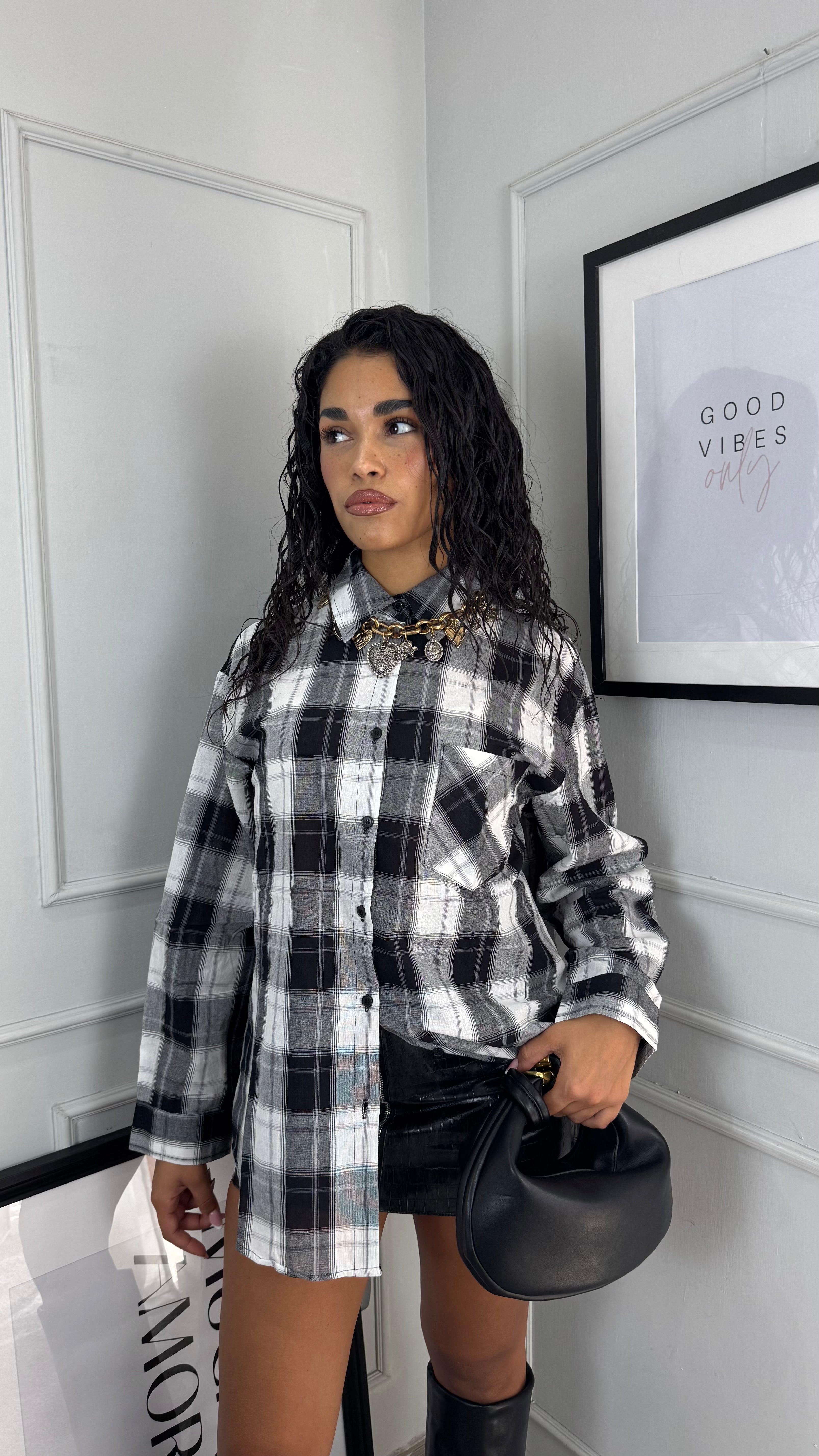 Camicia a quadri Black