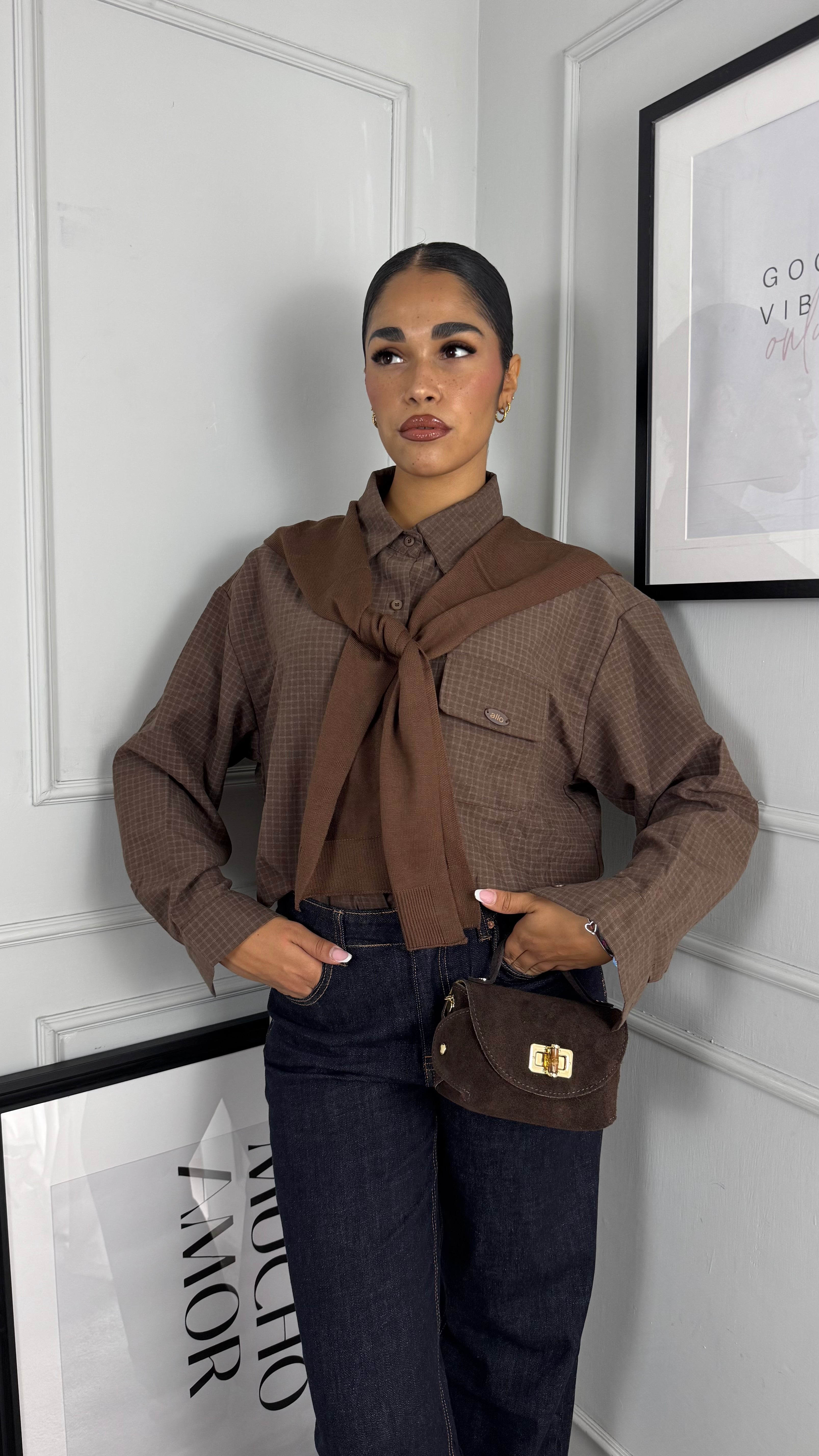 Camicia mini quadri allo