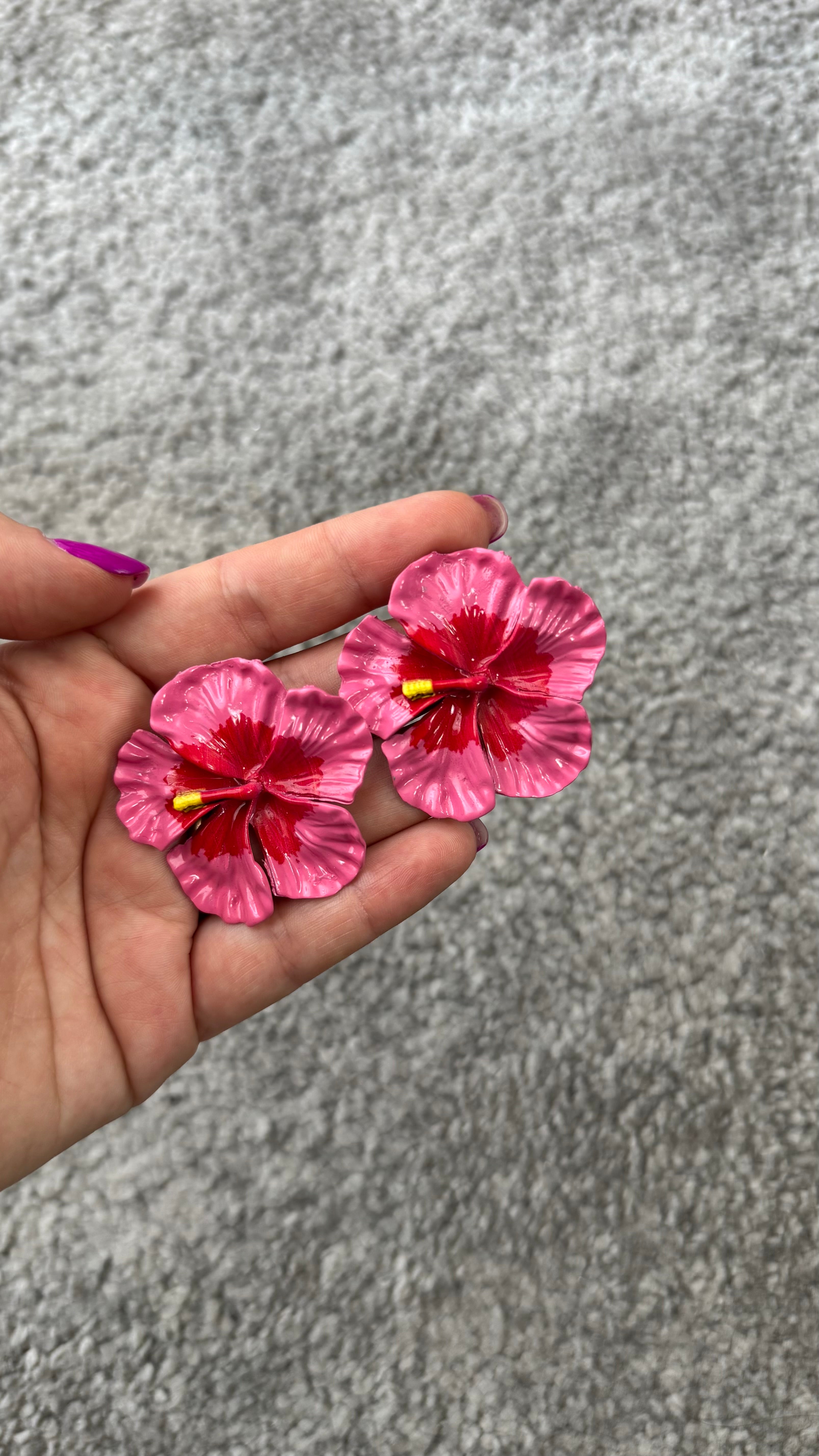 Orecchini flower fucsia