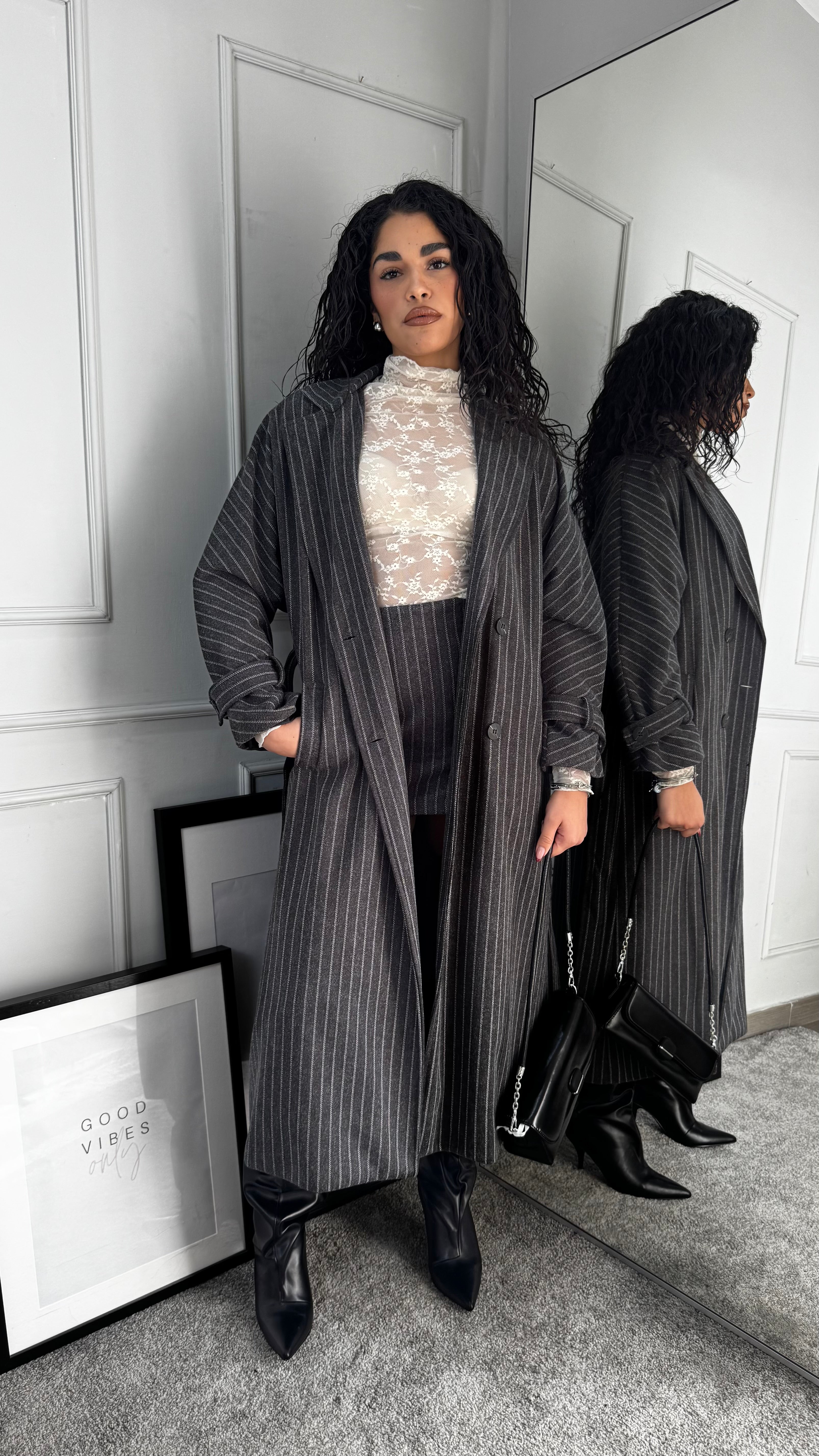 Cappotto gessato Greta