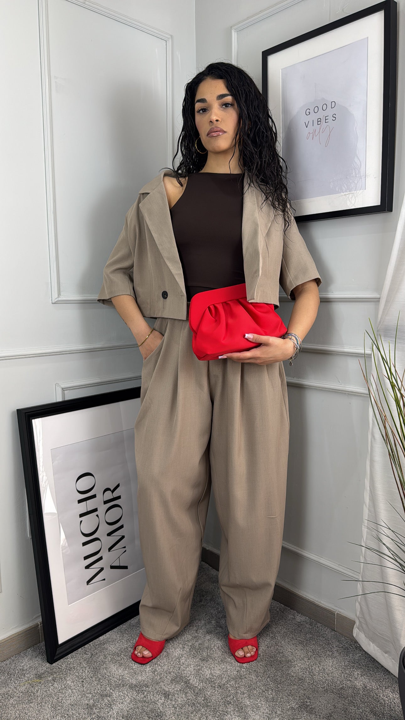 Tailleur ballon crop