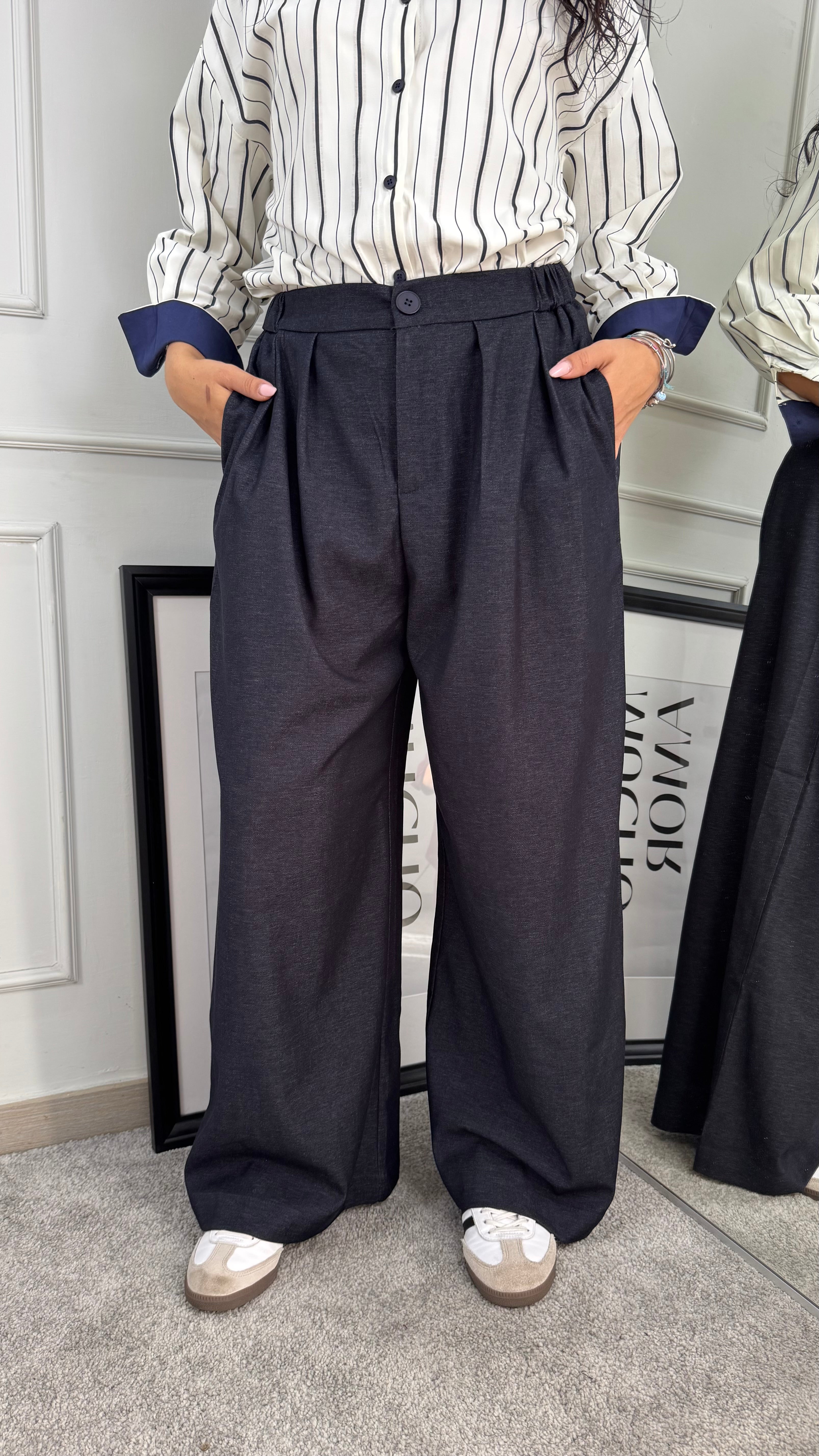 Pantaloni in lana blue