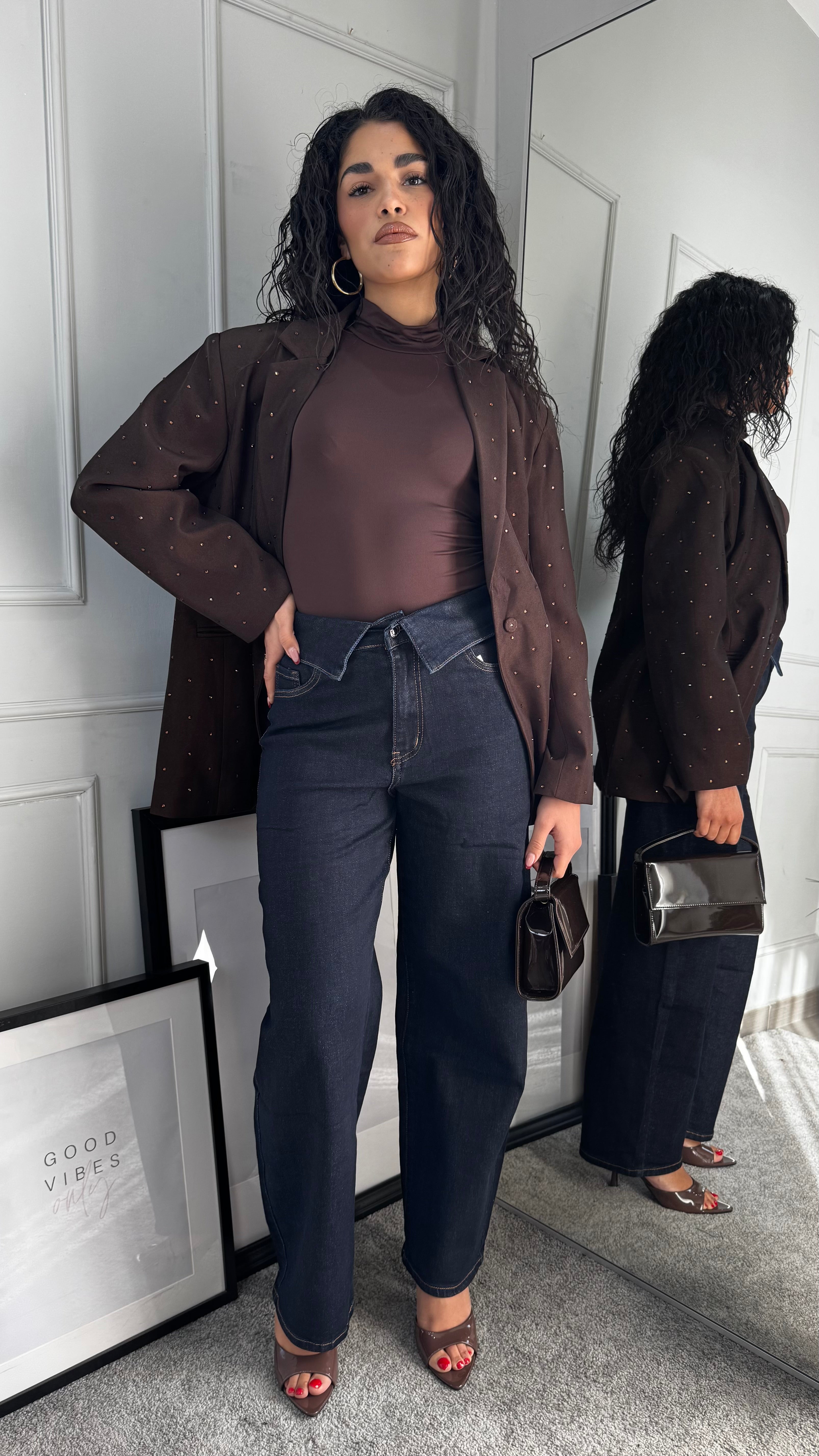 Jeans ballon risvolto