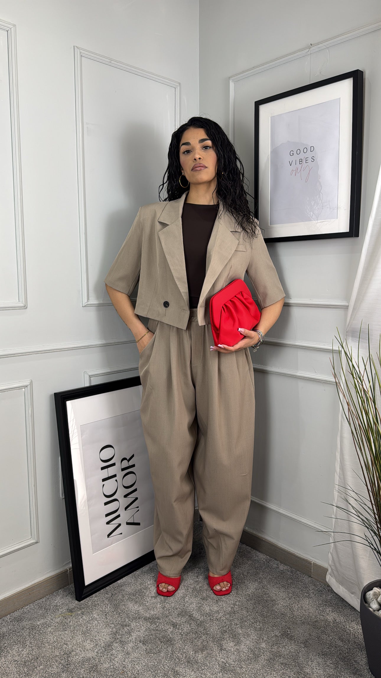 Tailleur ballon crop