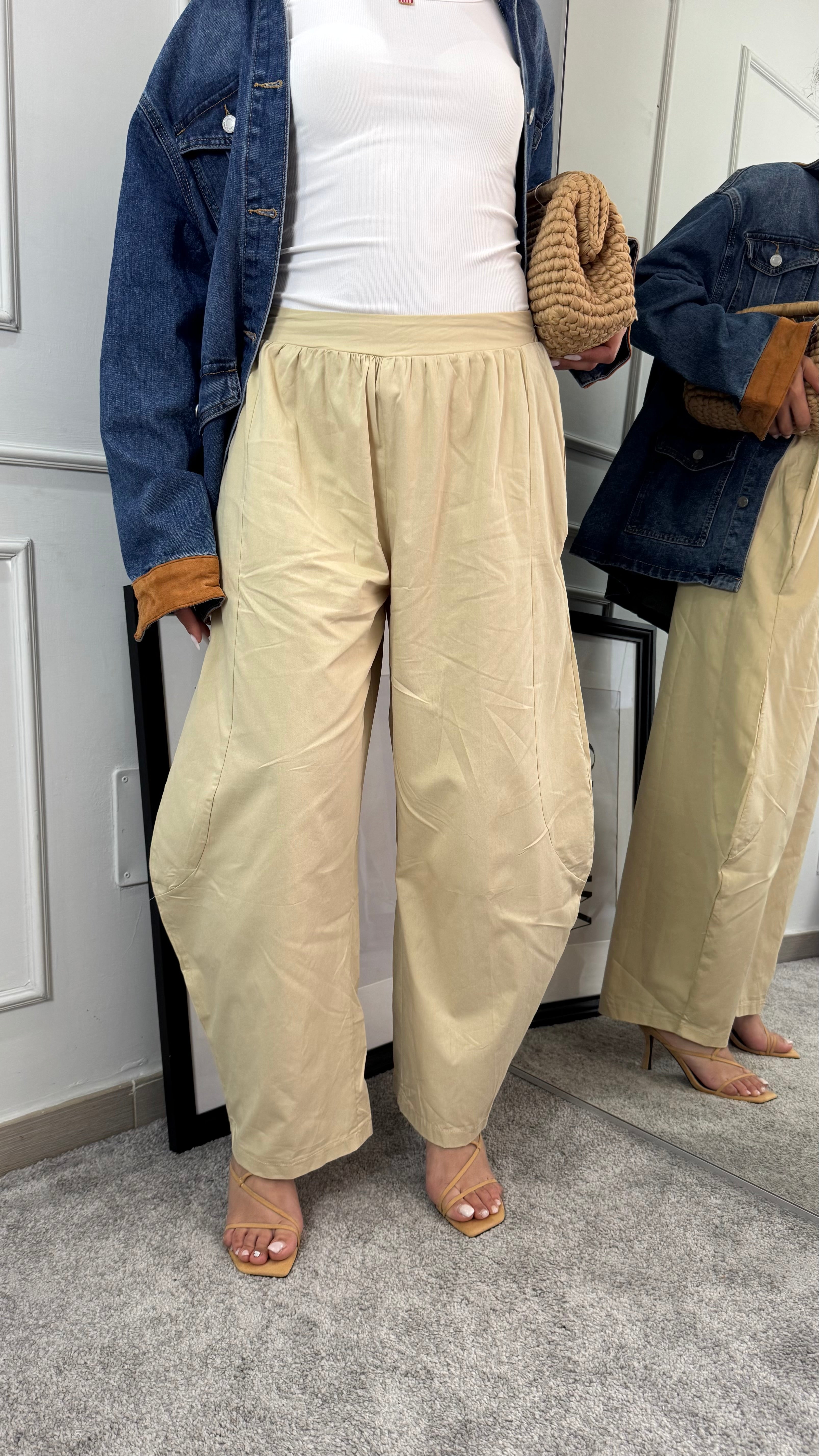 Pantaloni ballon in cotone (beige) - Gieltotalook