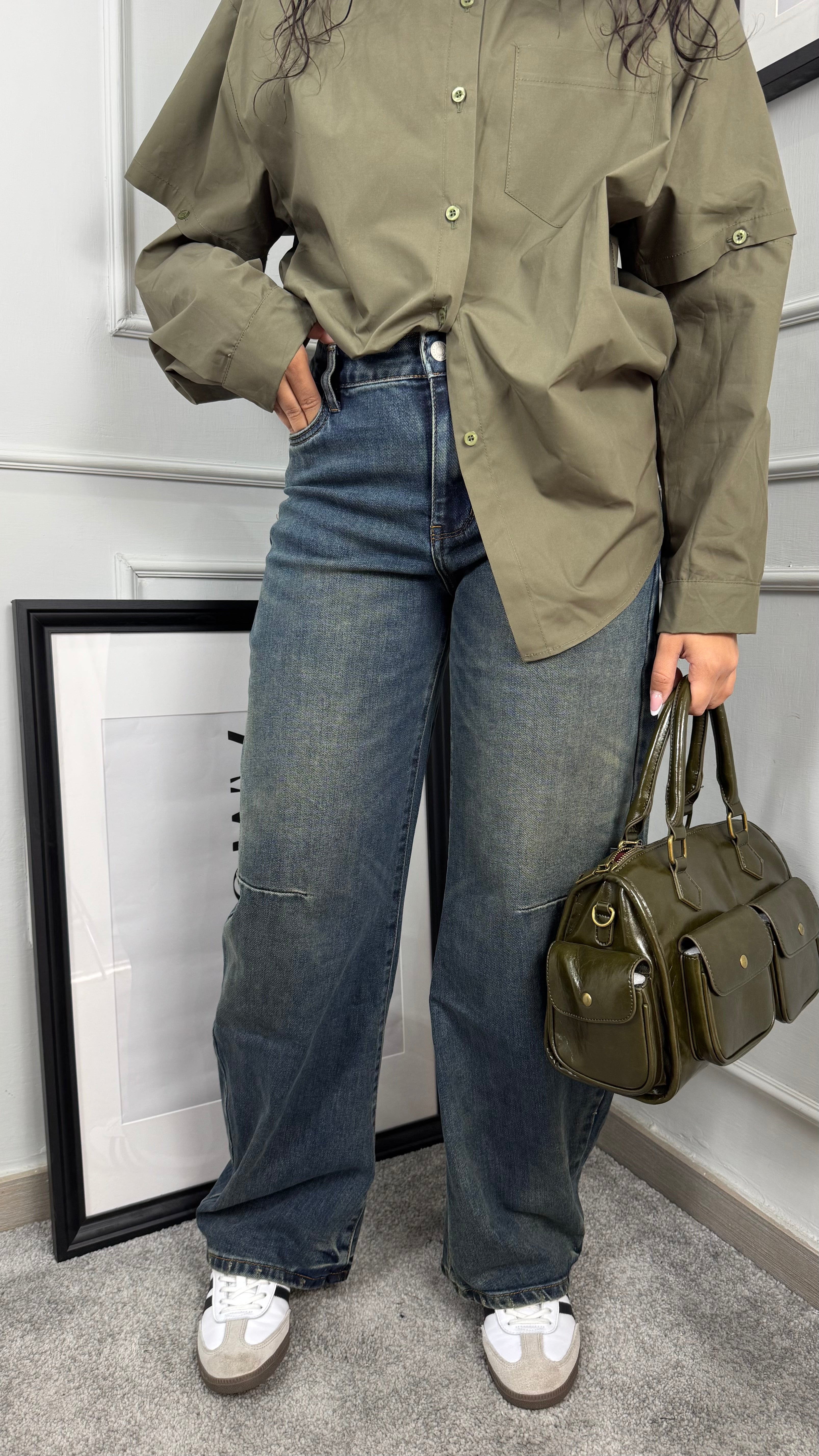 Jeans baggy sabbiati