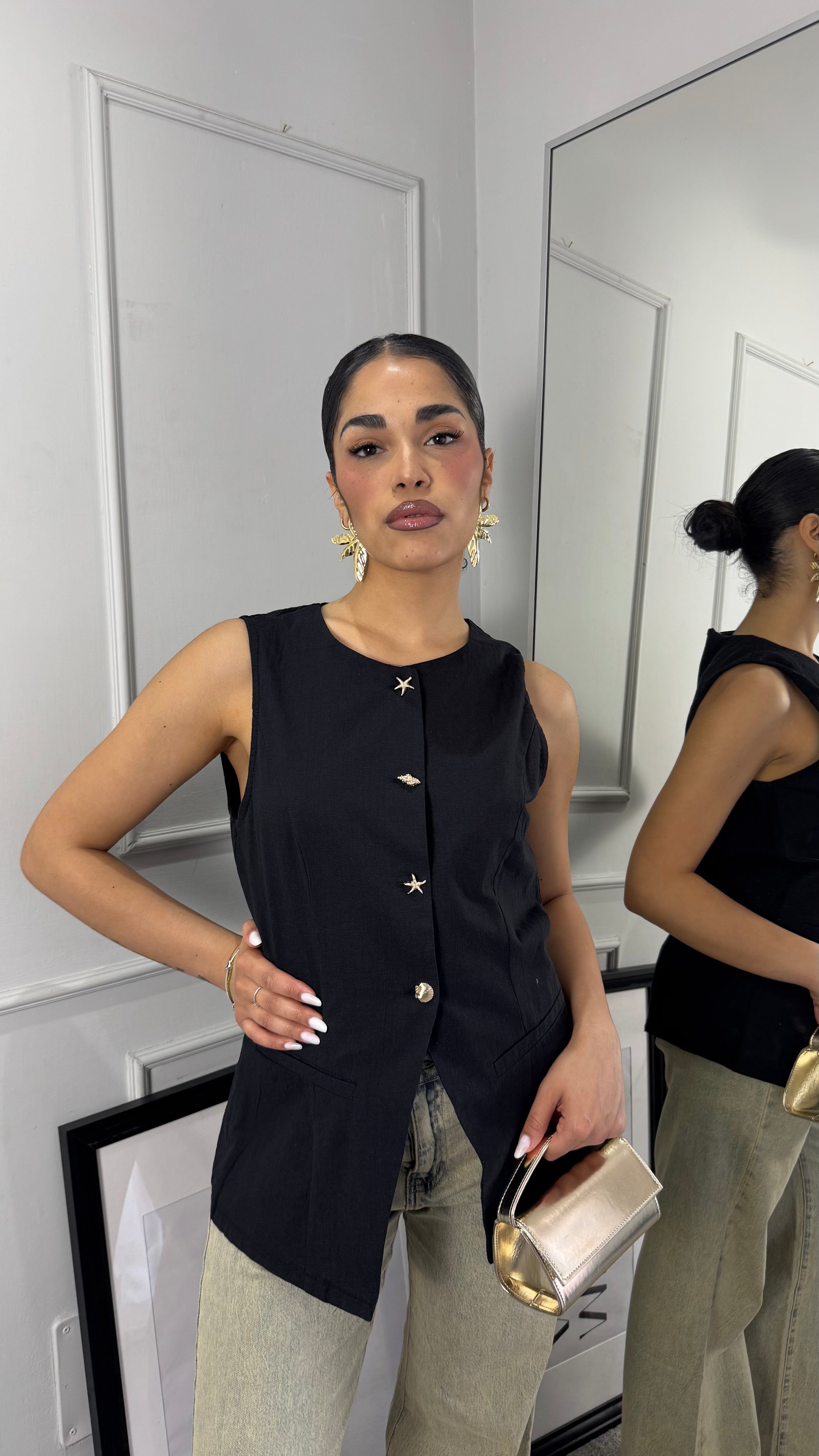 Gilet in lino sea - Gieltotalook