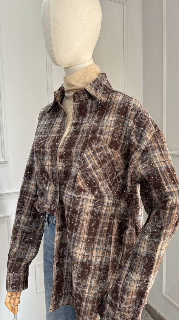 Camicia quadri cristal brown