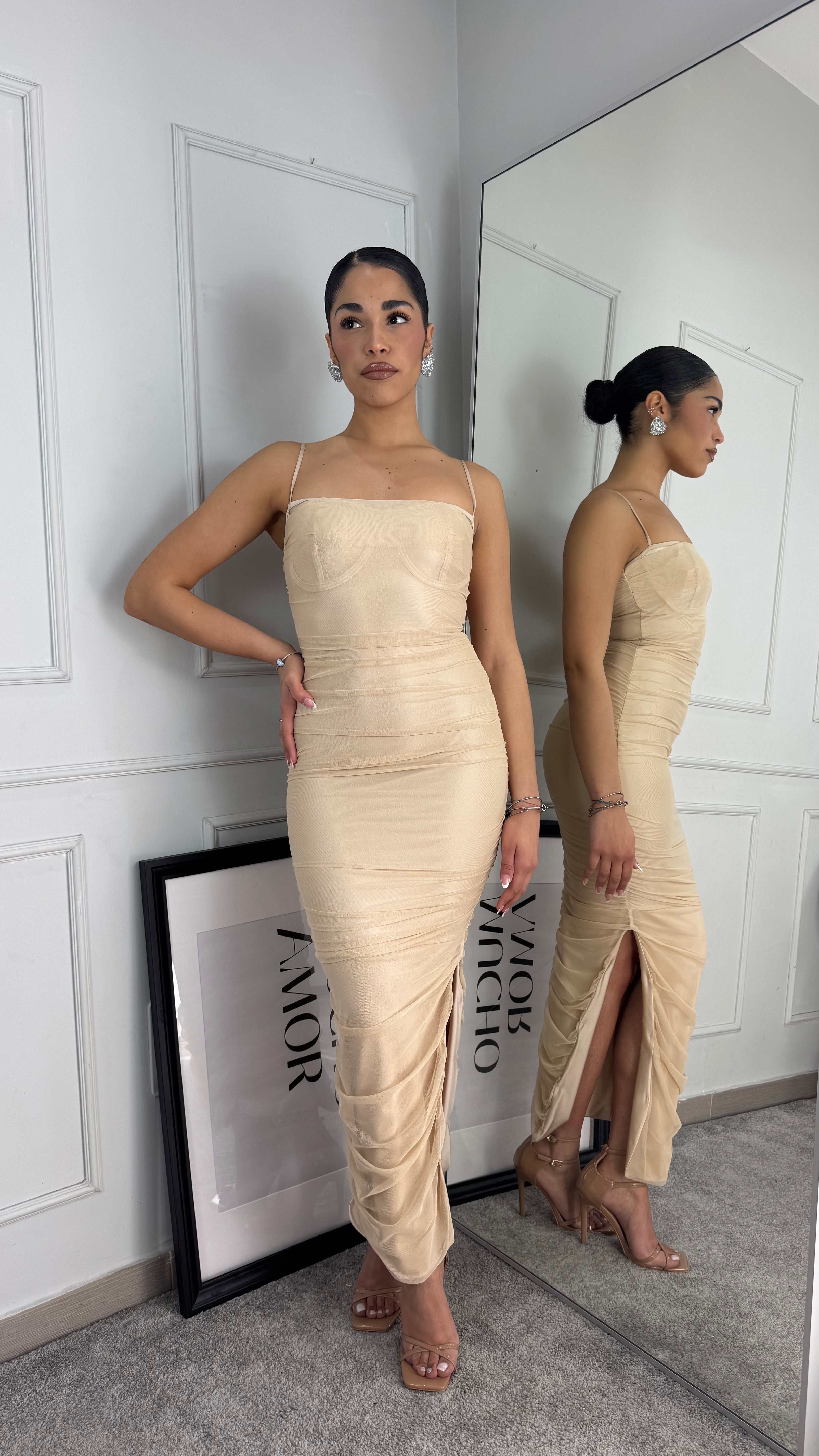 Abito drappeggiato nude