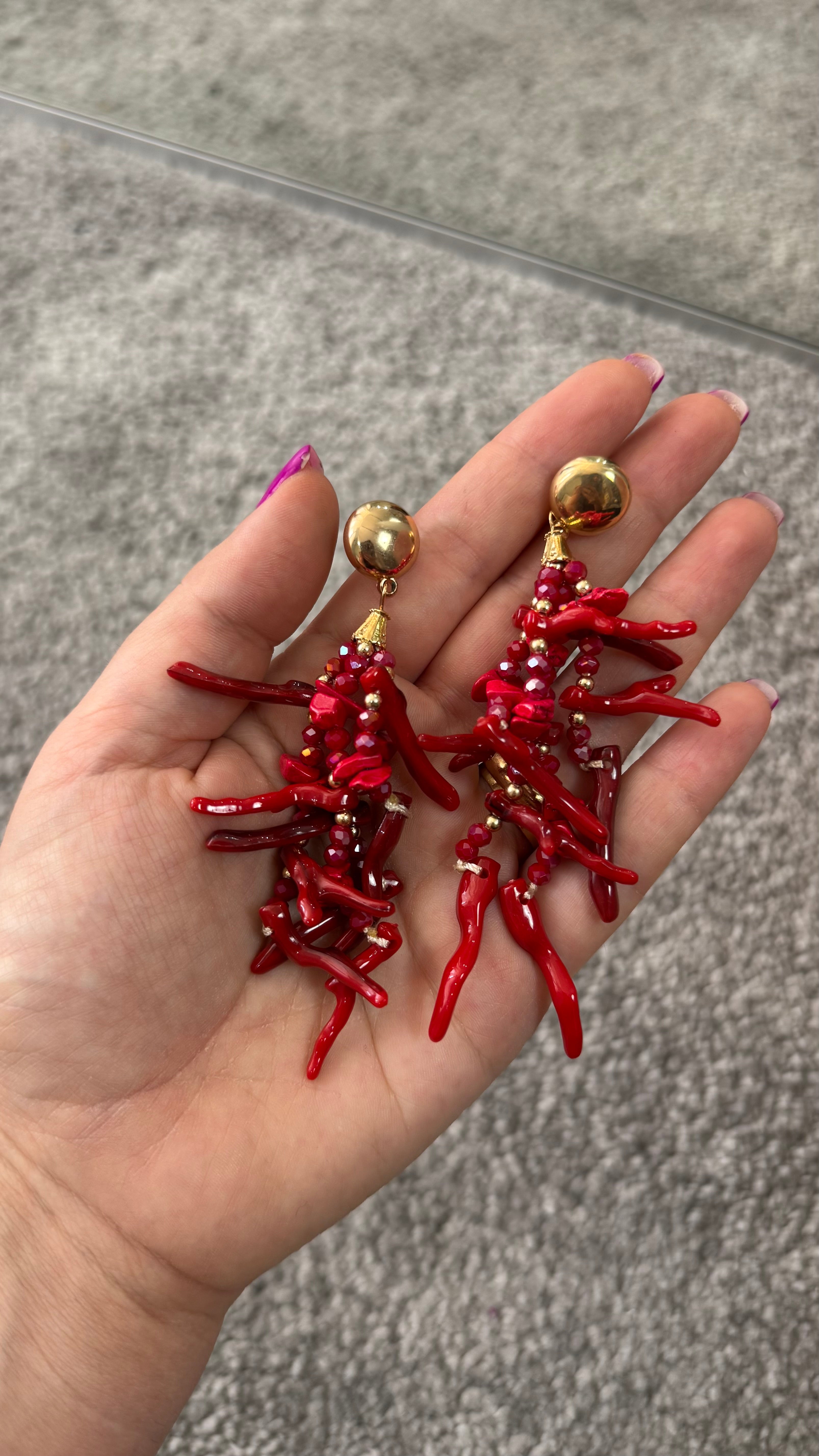 Orecchini corallo rosso