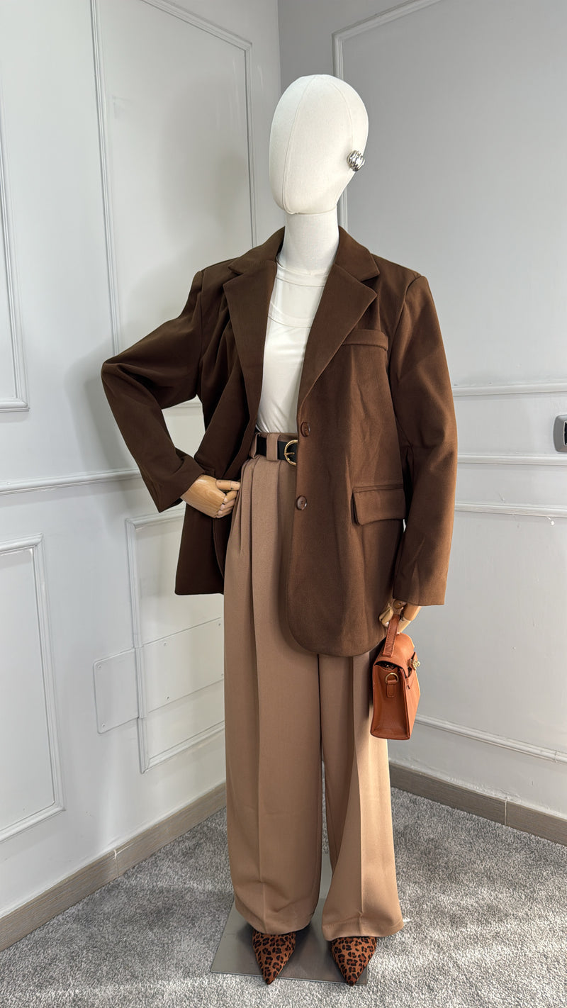 Giacca oversize brown