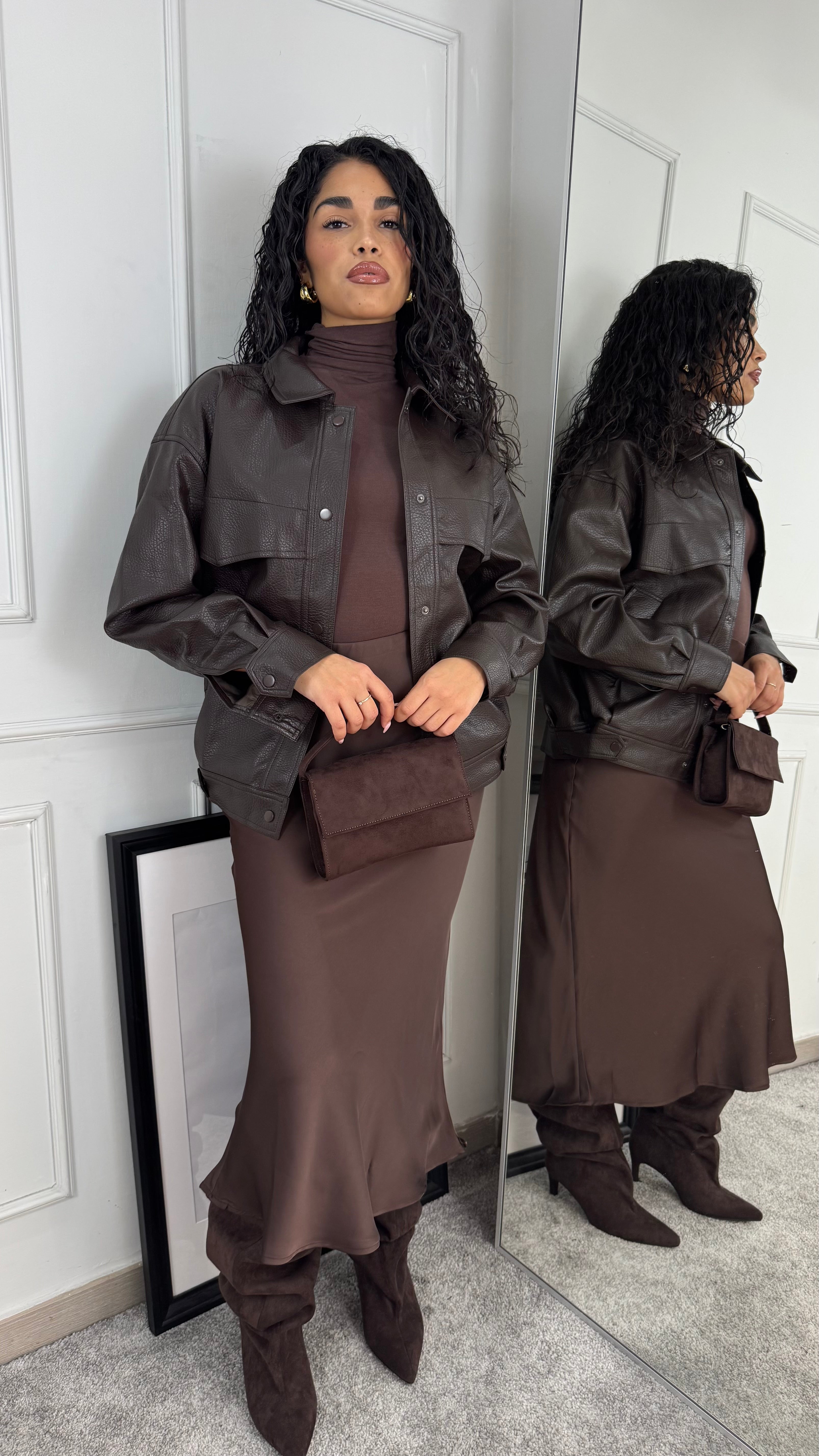 Giubbino ecopelle martellato