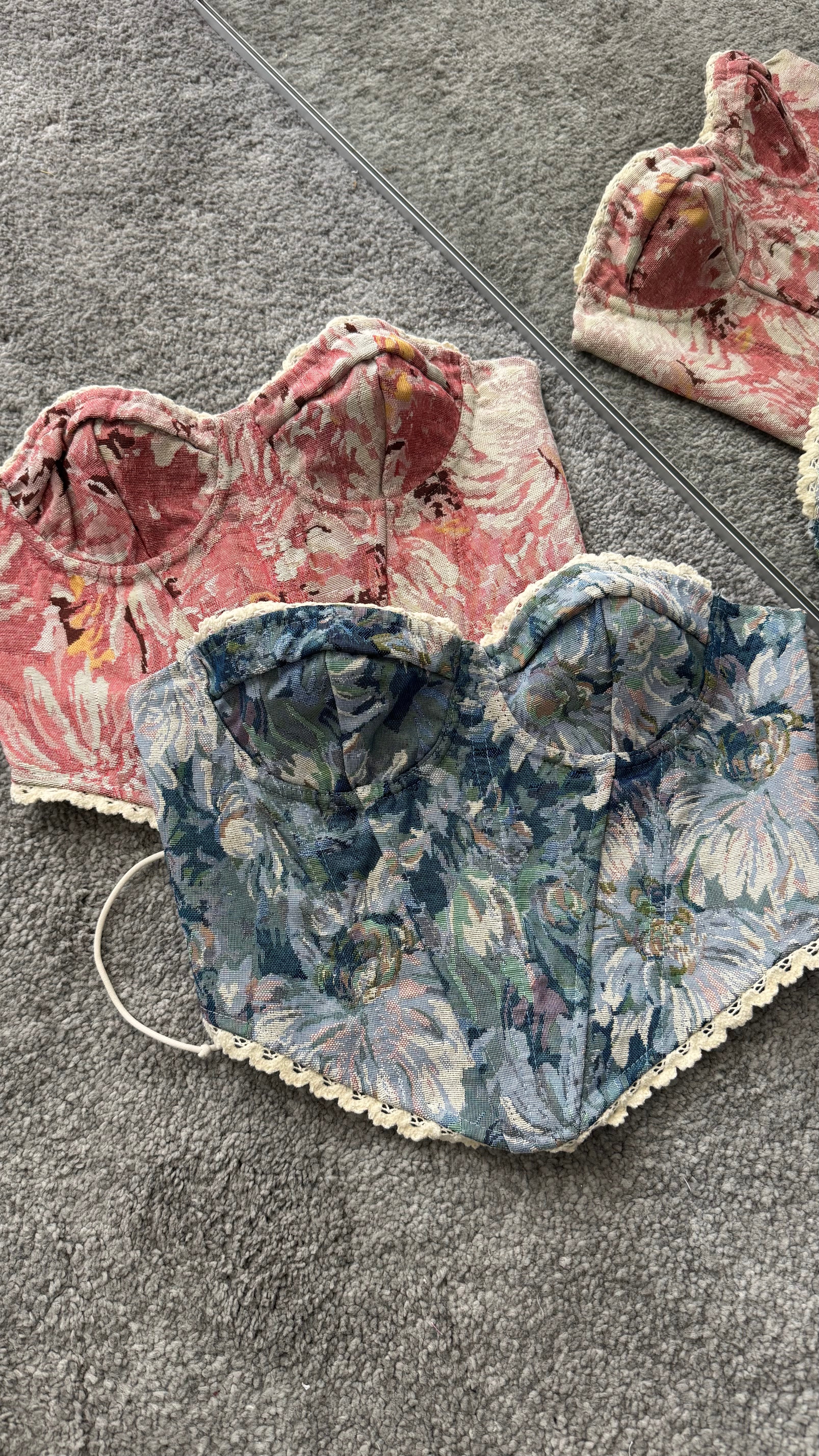 Corpetto Denim damascato