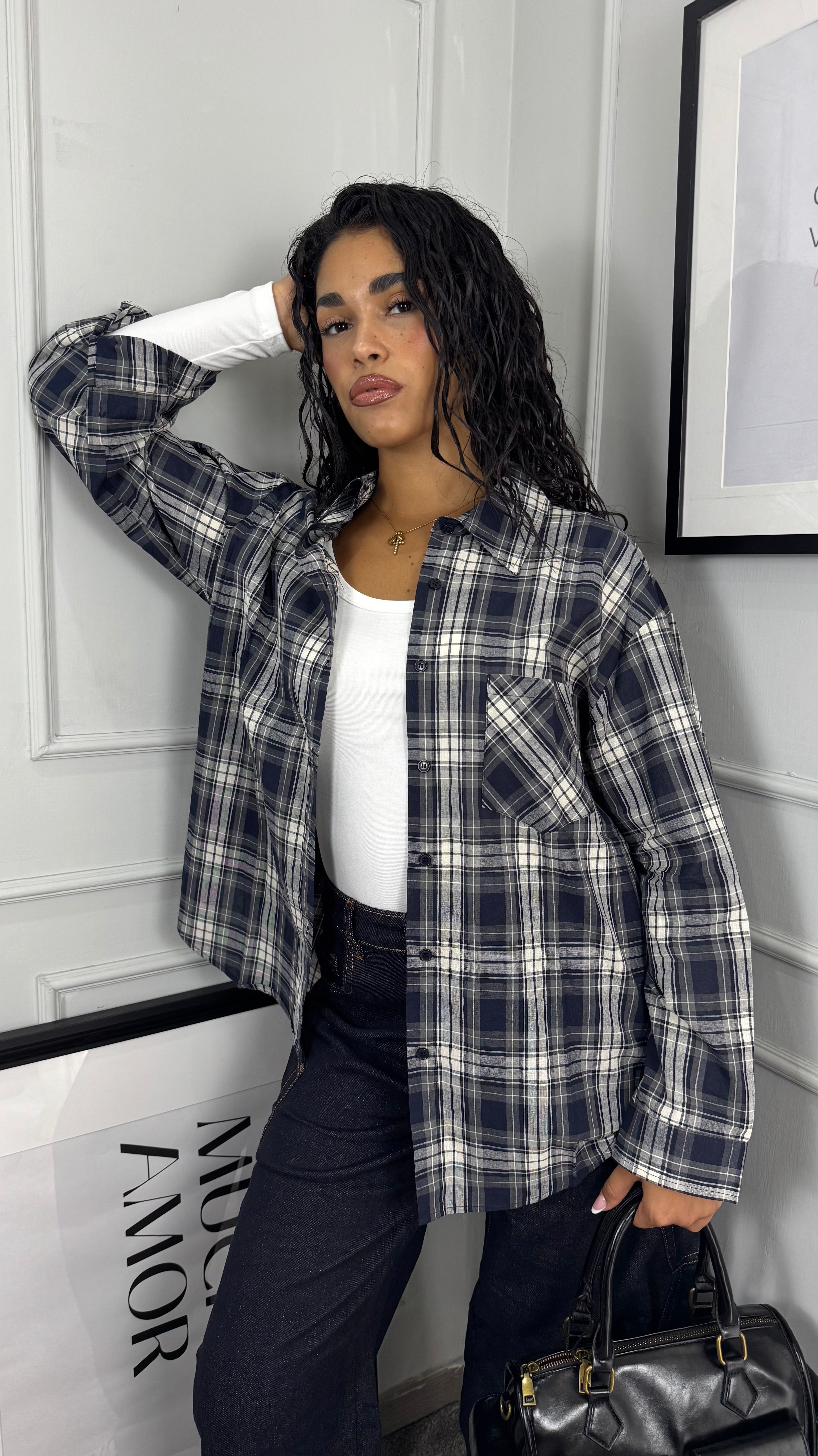 Camicia a quadri blue