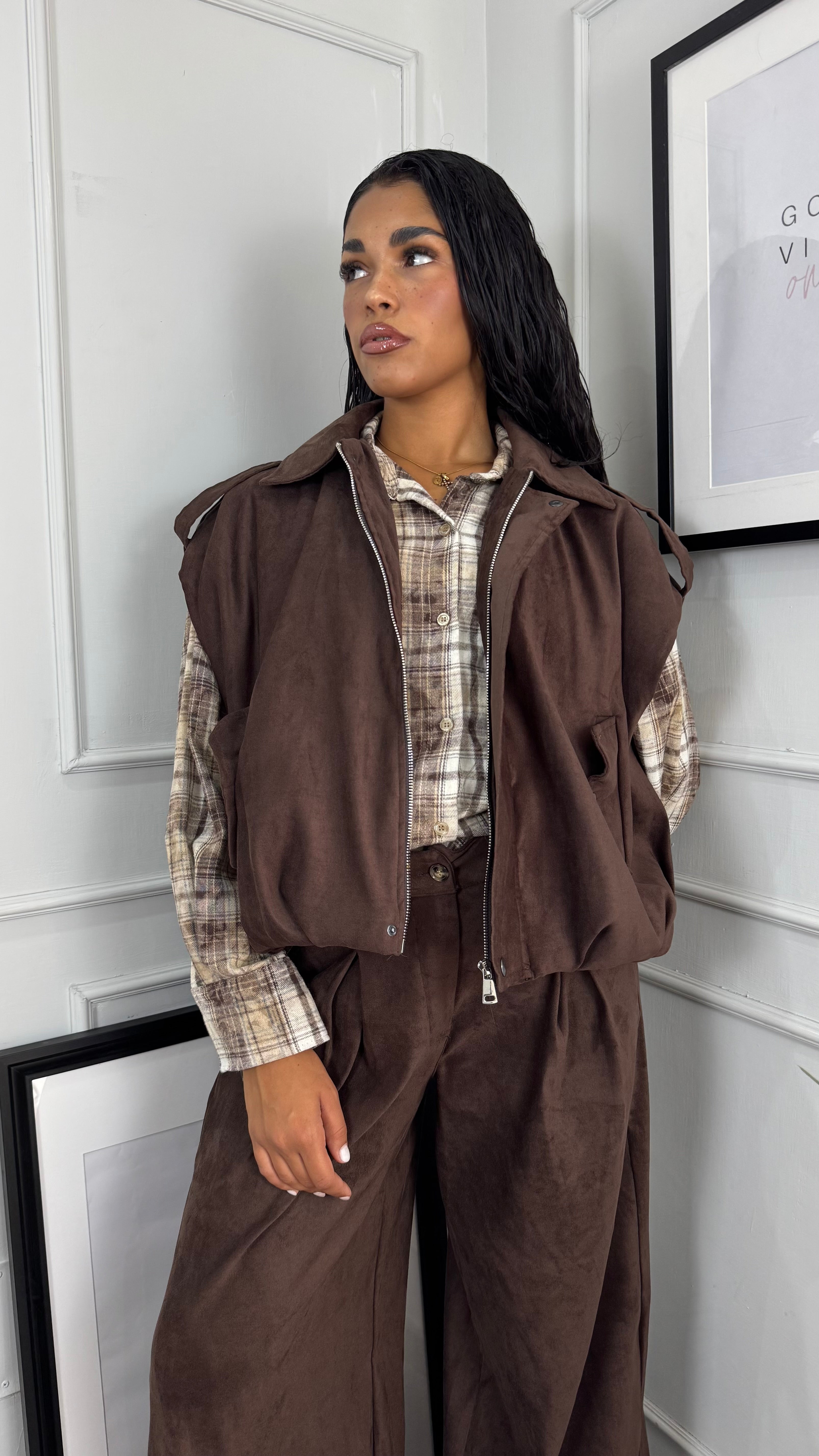 Smanicato  scamosciato brown