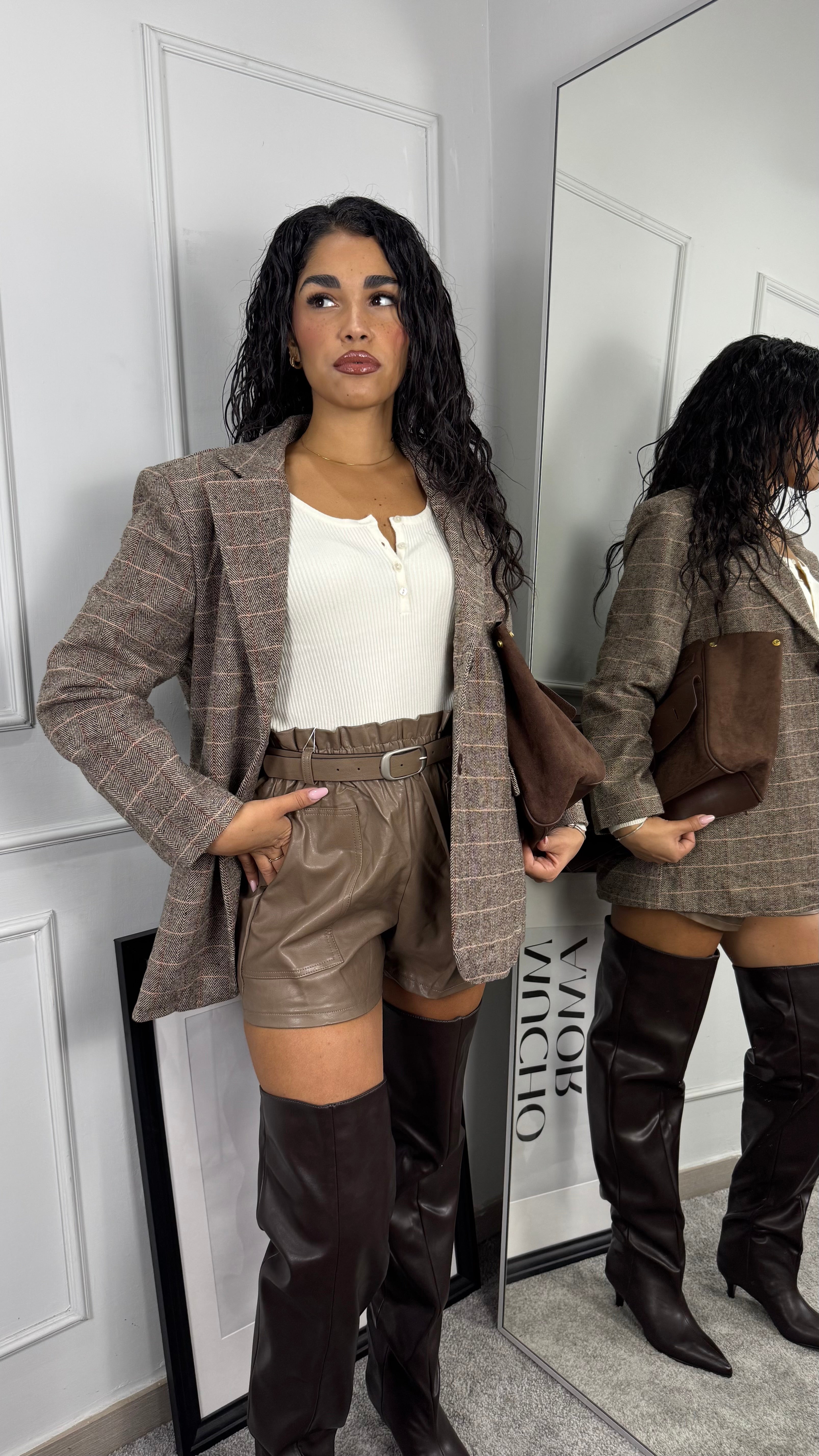 Shorts ecopelle mocha
