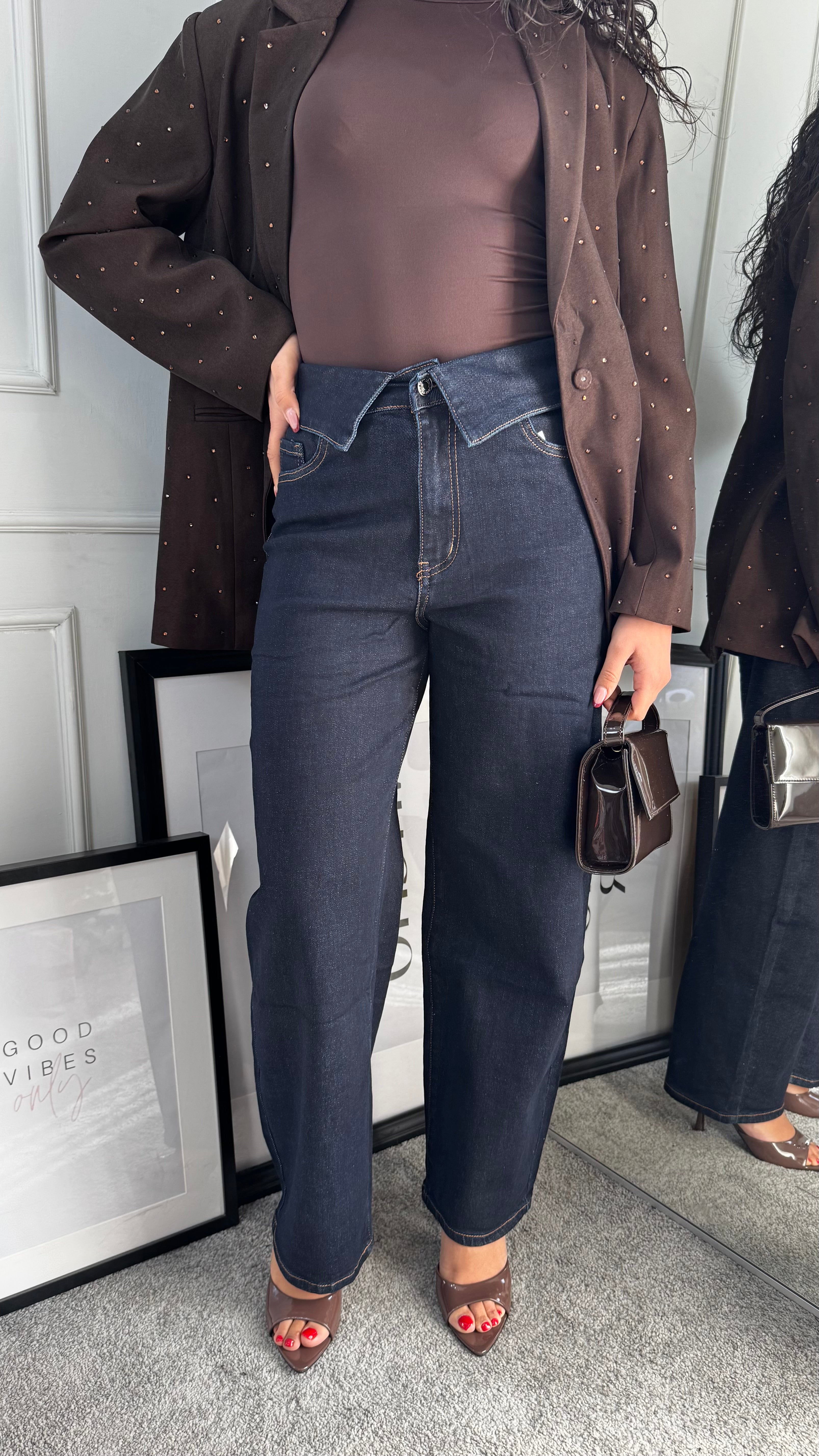 Jeans ballon risvolto