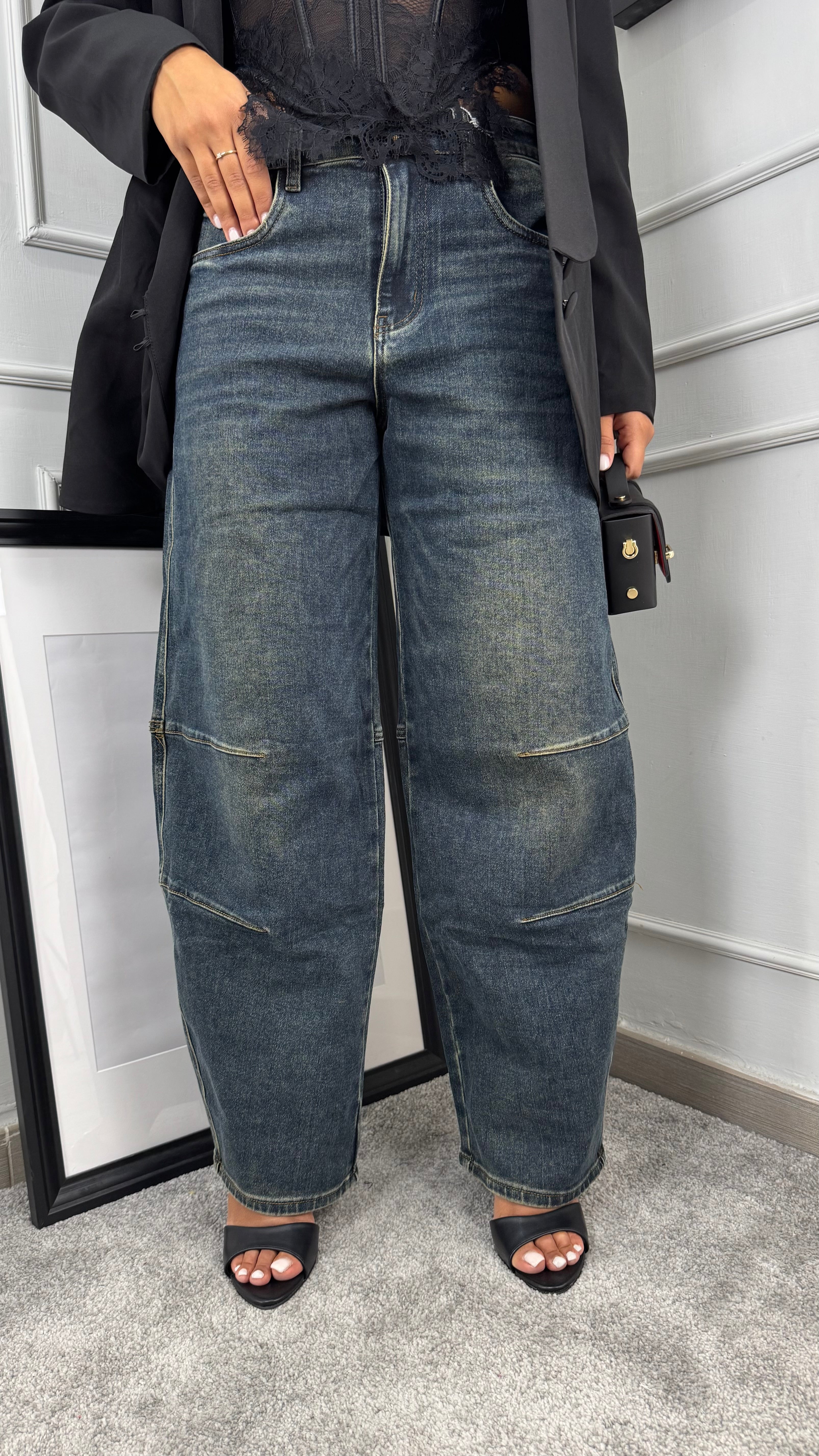 Jeans ballon sabbiato